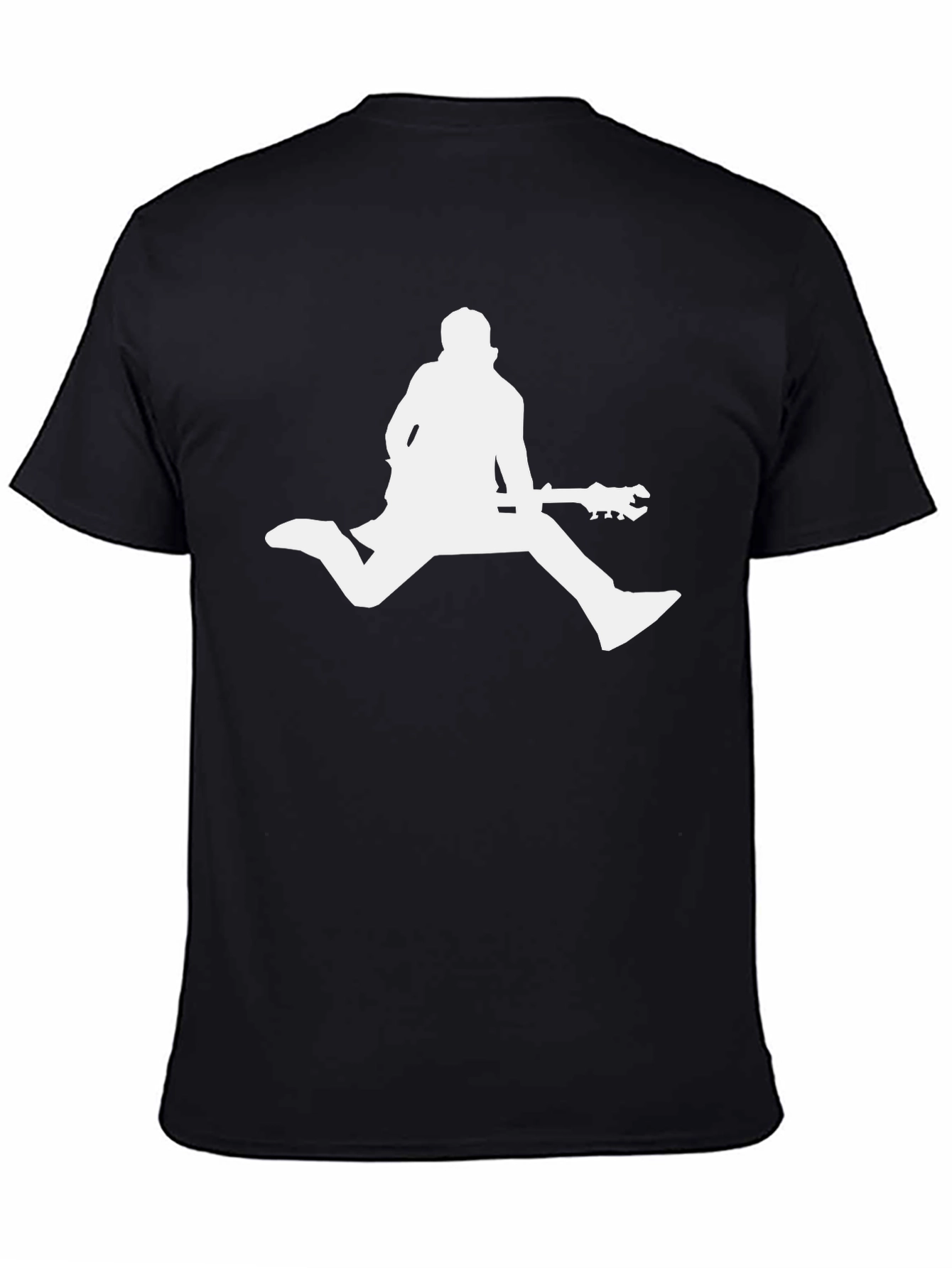 Musician Silhouette Graphic Tee - Black Cotton Shirt