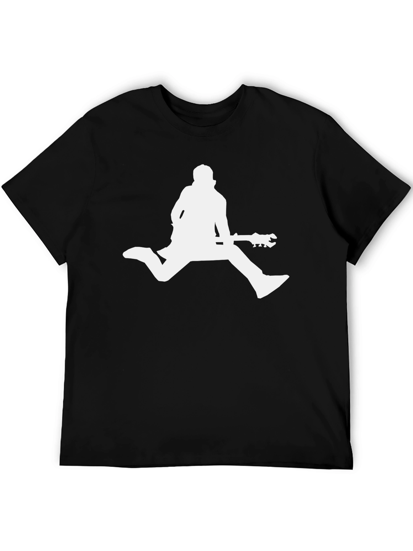 Musician Silhouette Graphic Tee - Black Cotton Shirt
