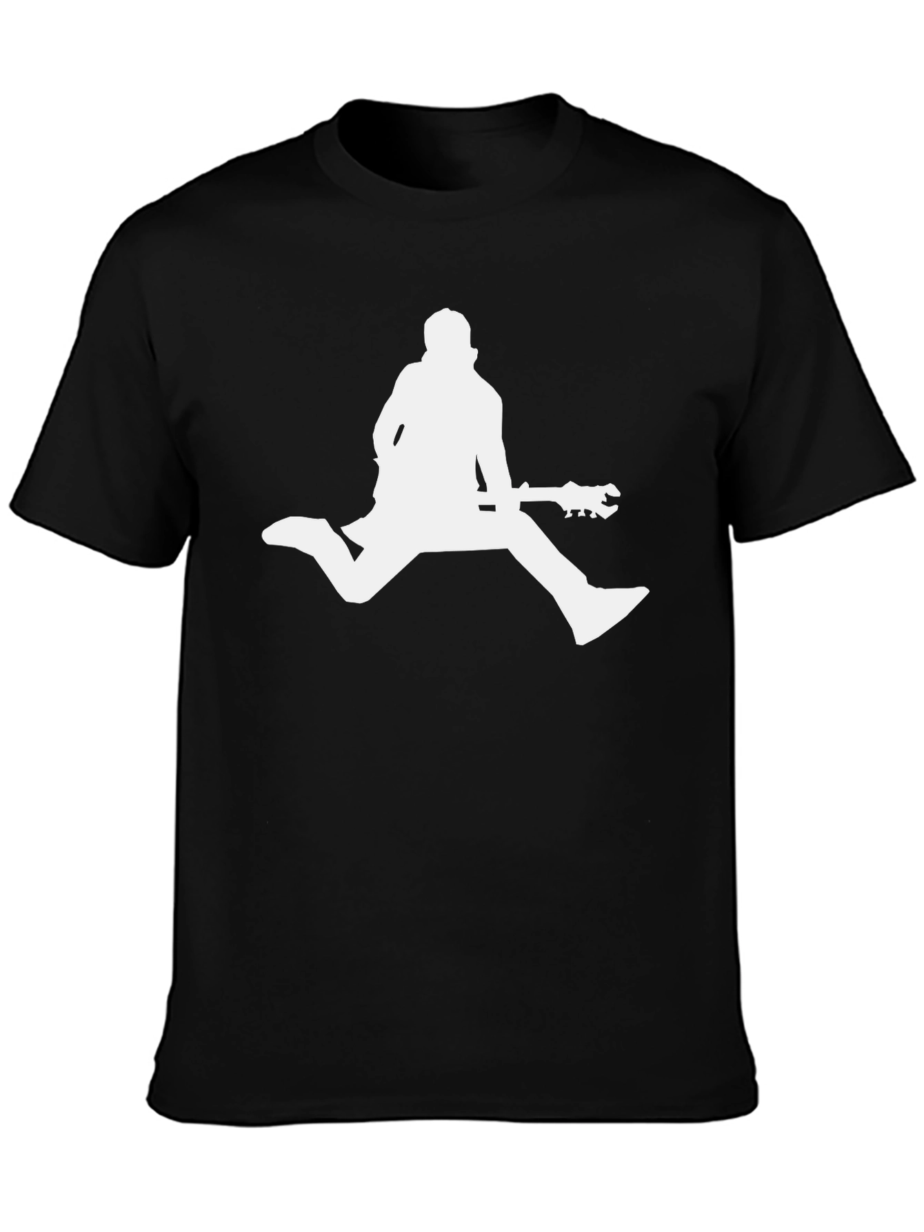 Musician Silhouette Graphic Tee - Black Cotton Shirt