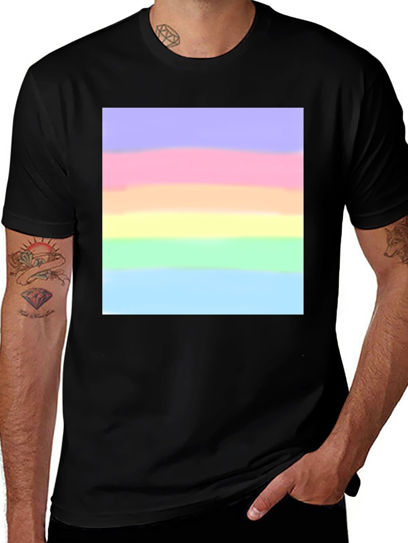 Pastel Rainbow Graphic T-Shirt