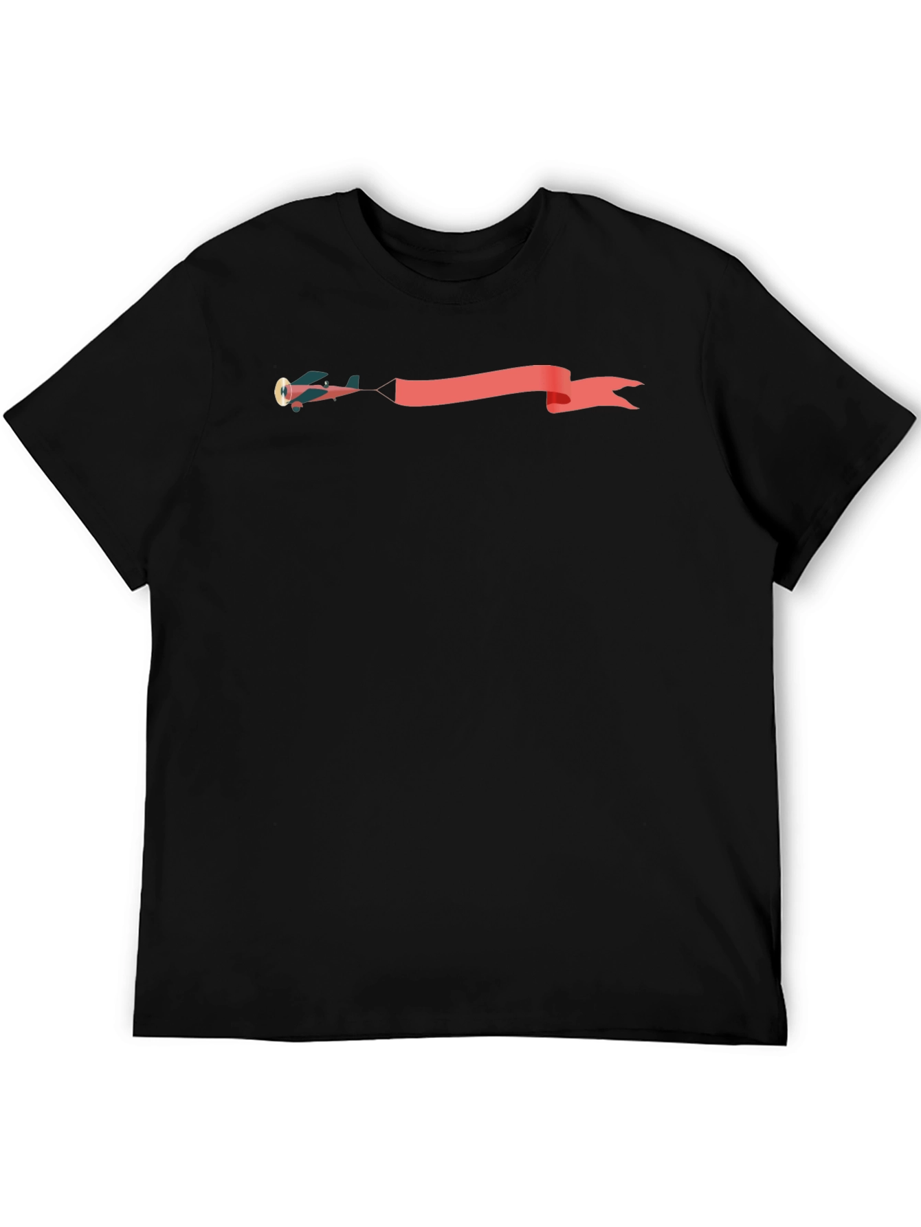 Airplane Banner Graphic Tee - Stylish Black T-Shirt