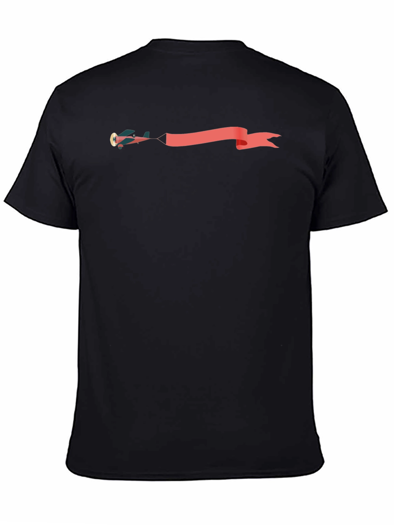 Airplane Banner Graphic Tee - Stylish Black T-Shirt