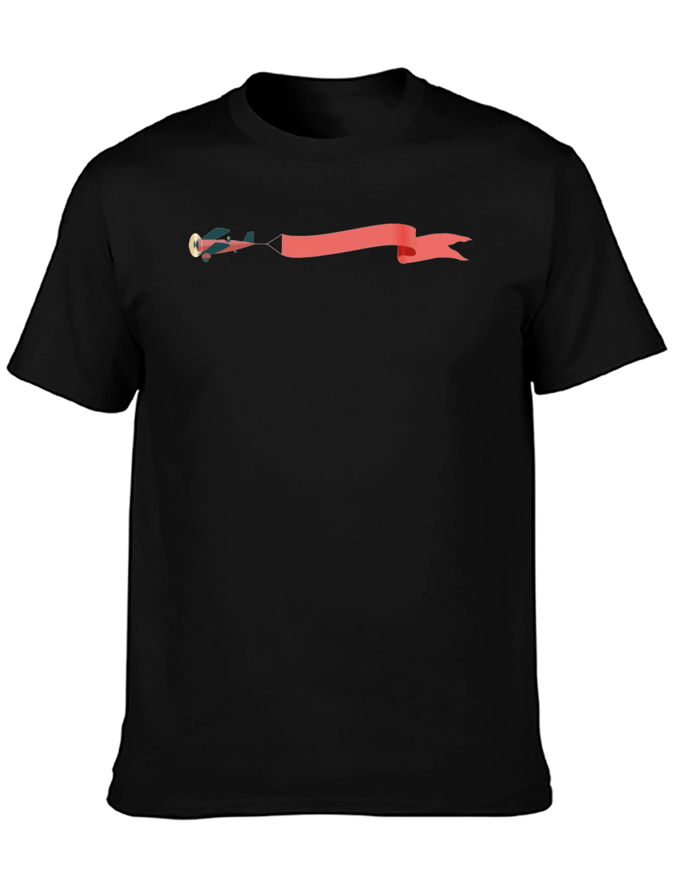 Airplane Banner Graphic Tee - Stylish Black T-Shirt