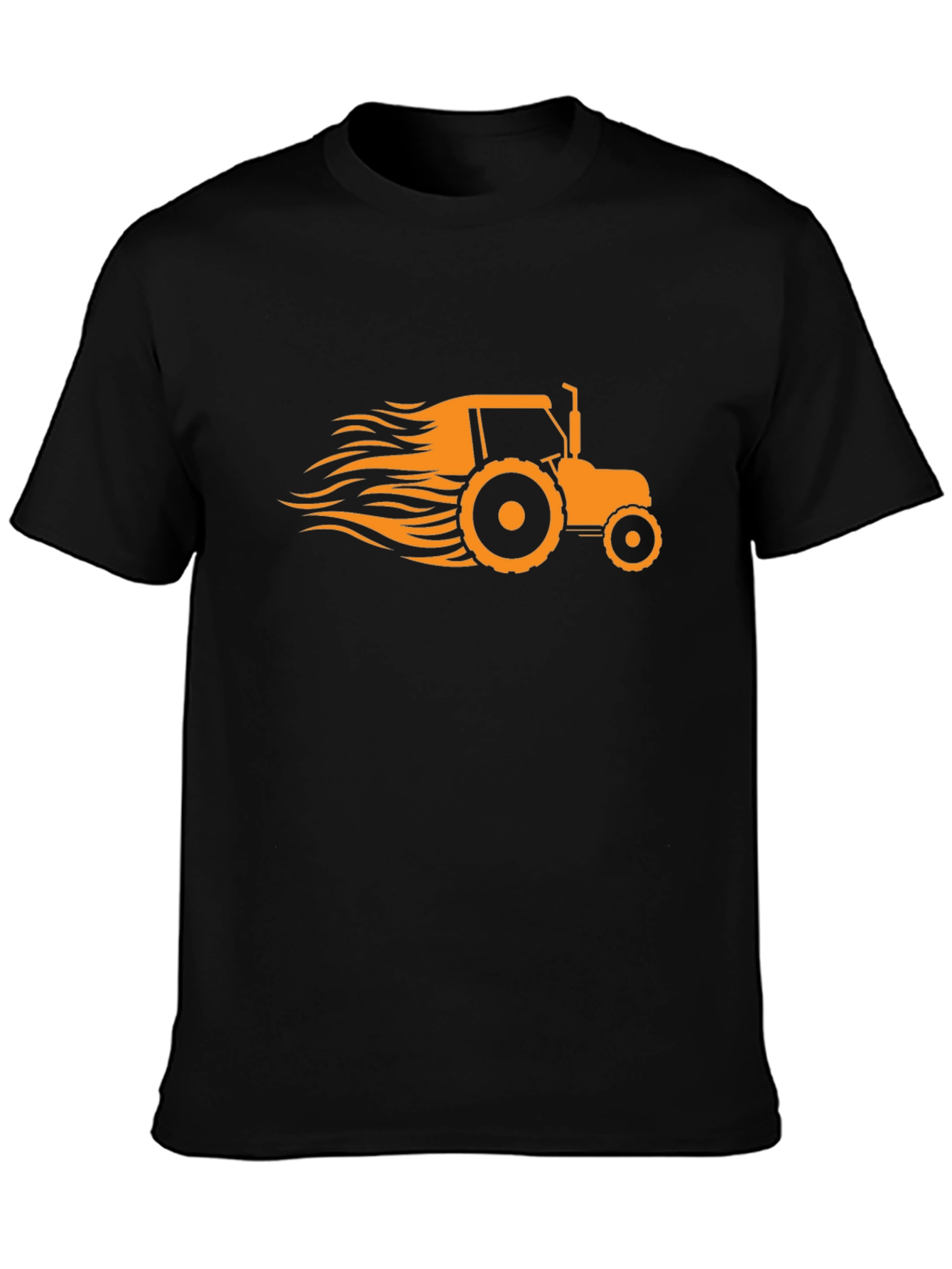 Mens Black Tractor Graphic T-Shirt