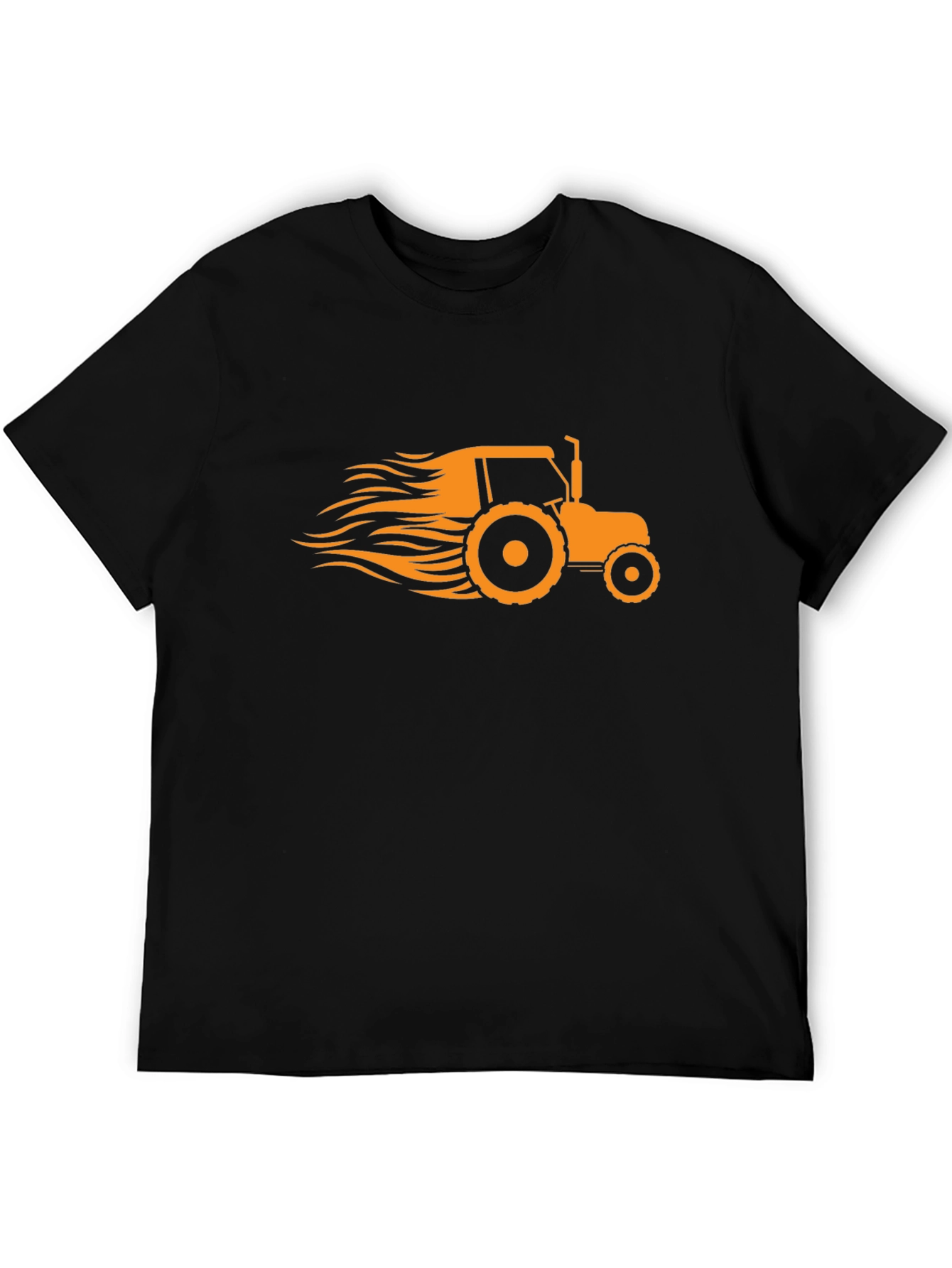 Mens Black Tractor Graphic T-Shirt