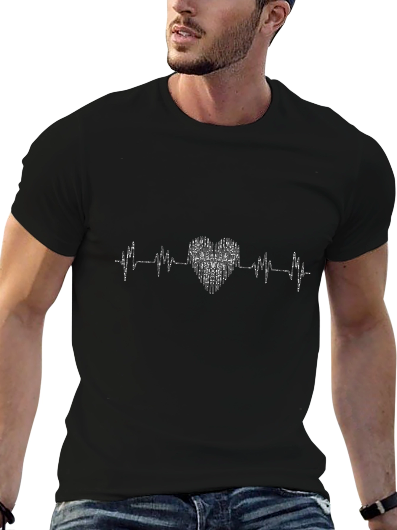 Heartbeat Heartline Graphic Tee - Black