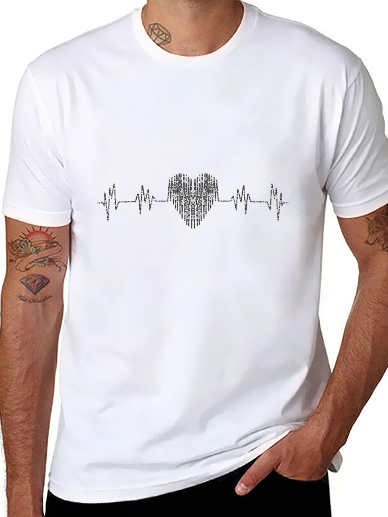 Heartbeat Heartline Graphic Tee - Black