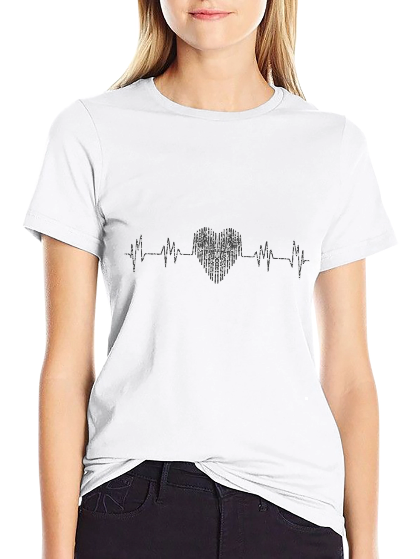 Heartbeat Heartline Graphic Tee - Black