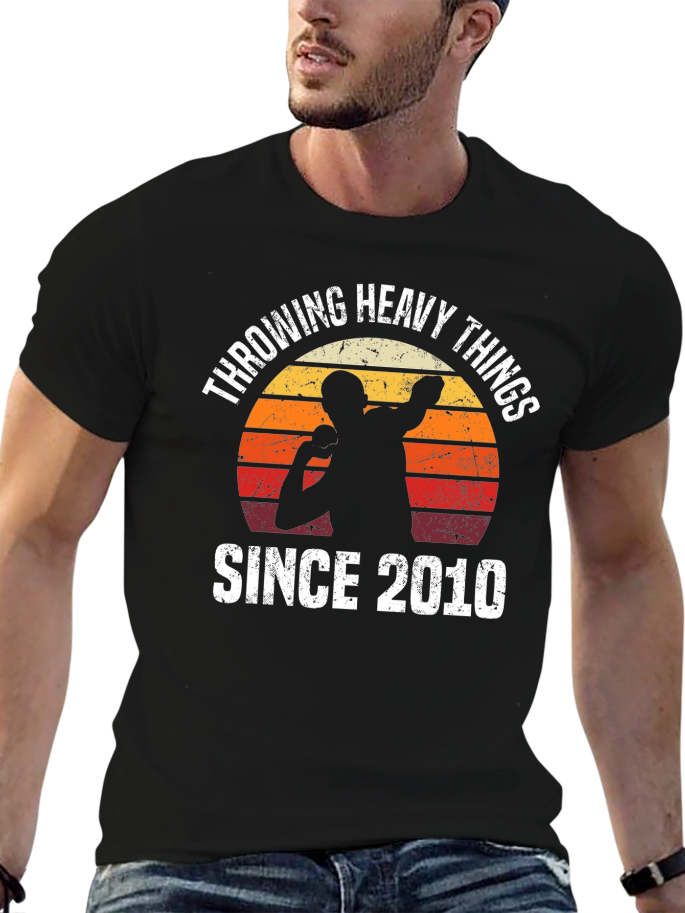 Throwing Heavy Things Since 2010 Retro T-Shirt