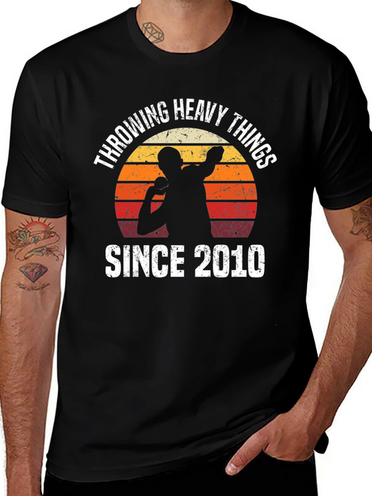 Throwing Heavy Things Since 2010 Retro T-Shirt