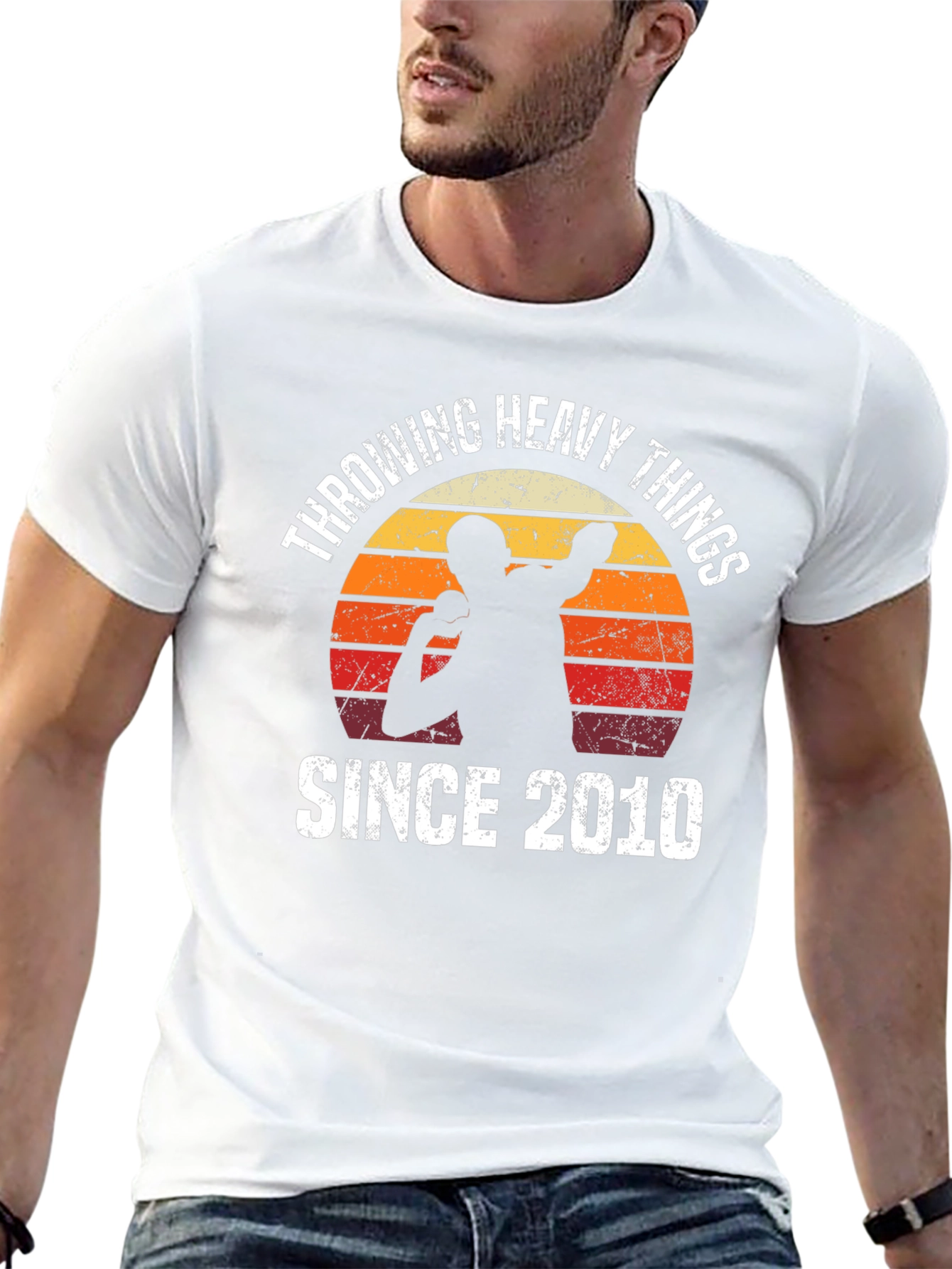 Throwing Heavy Things Since 2010 Retro T-Shirt