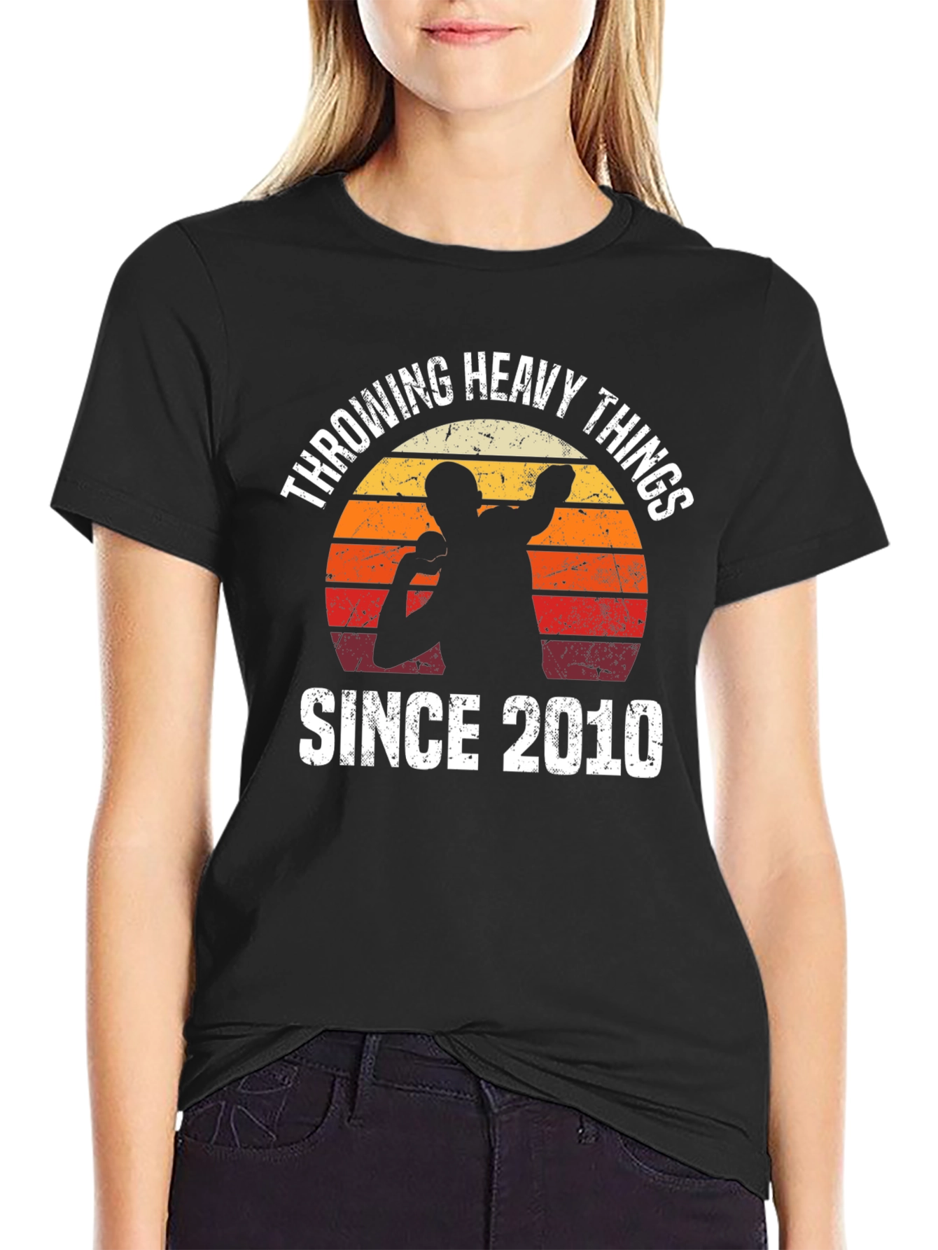Throwing Heavy Things Since 2010 Retro T-Shirt