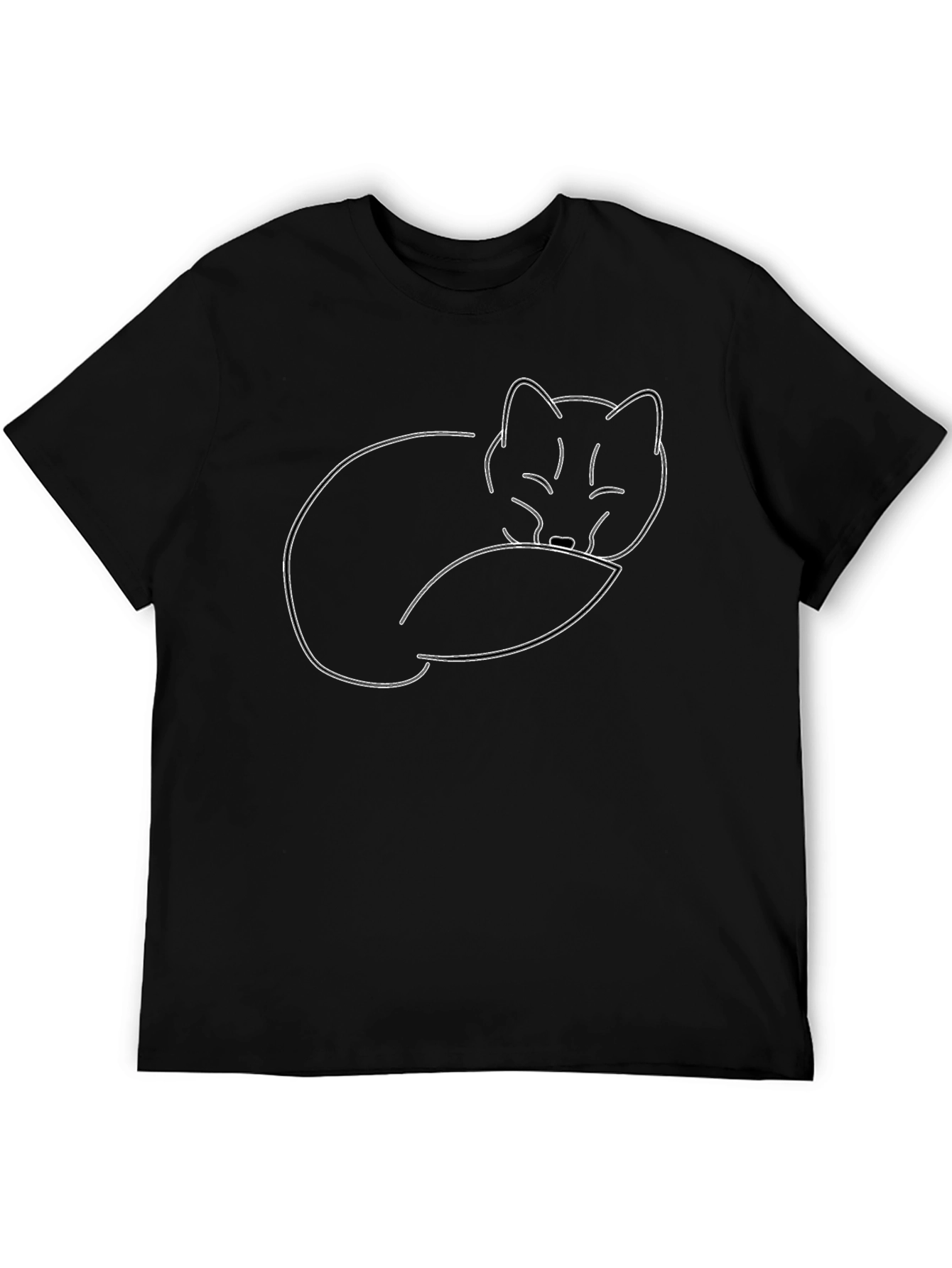 Sleeping Fox Graphic Tee - Black