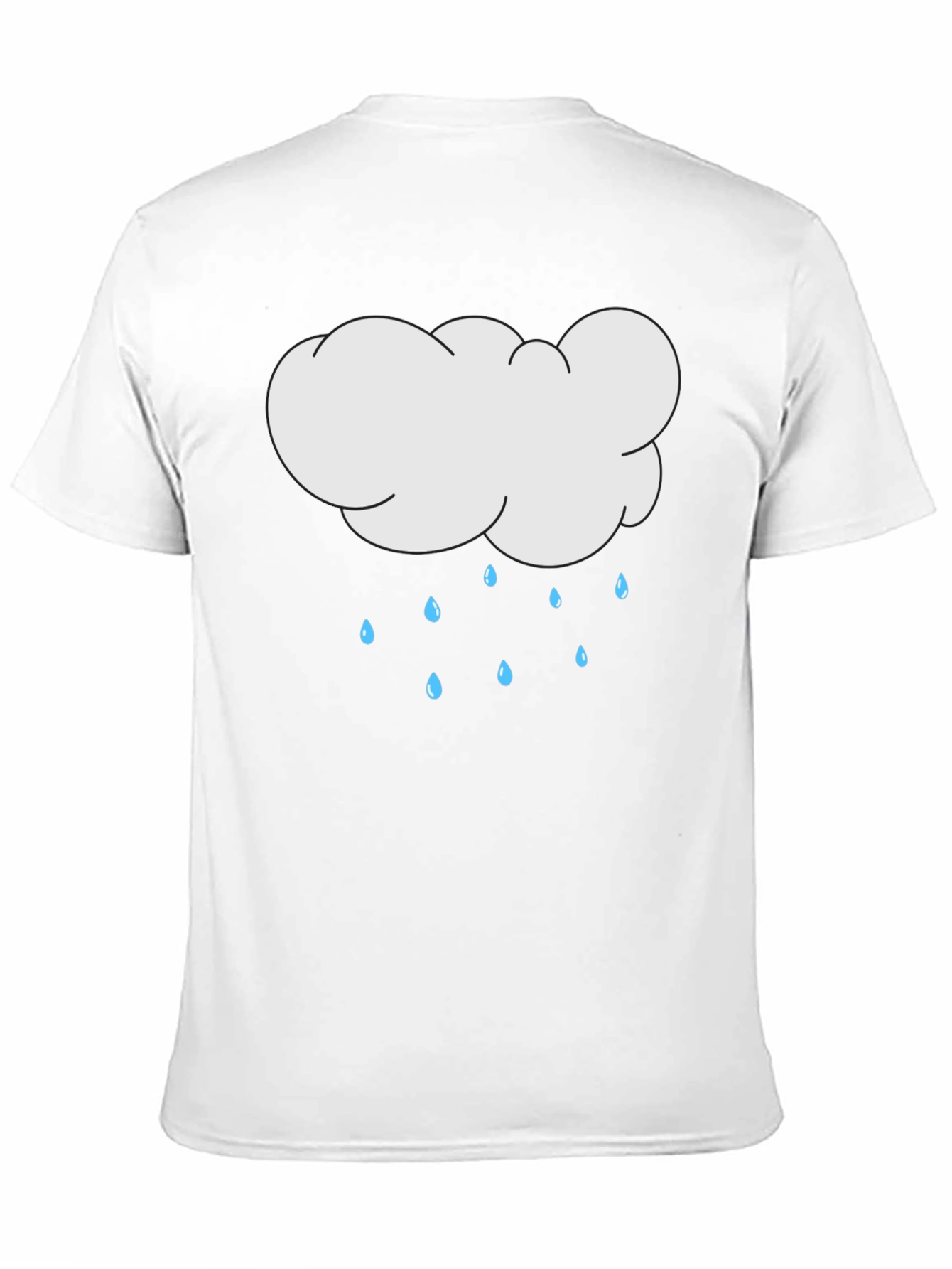 Cloud Rain Graphic Black T-Shirt