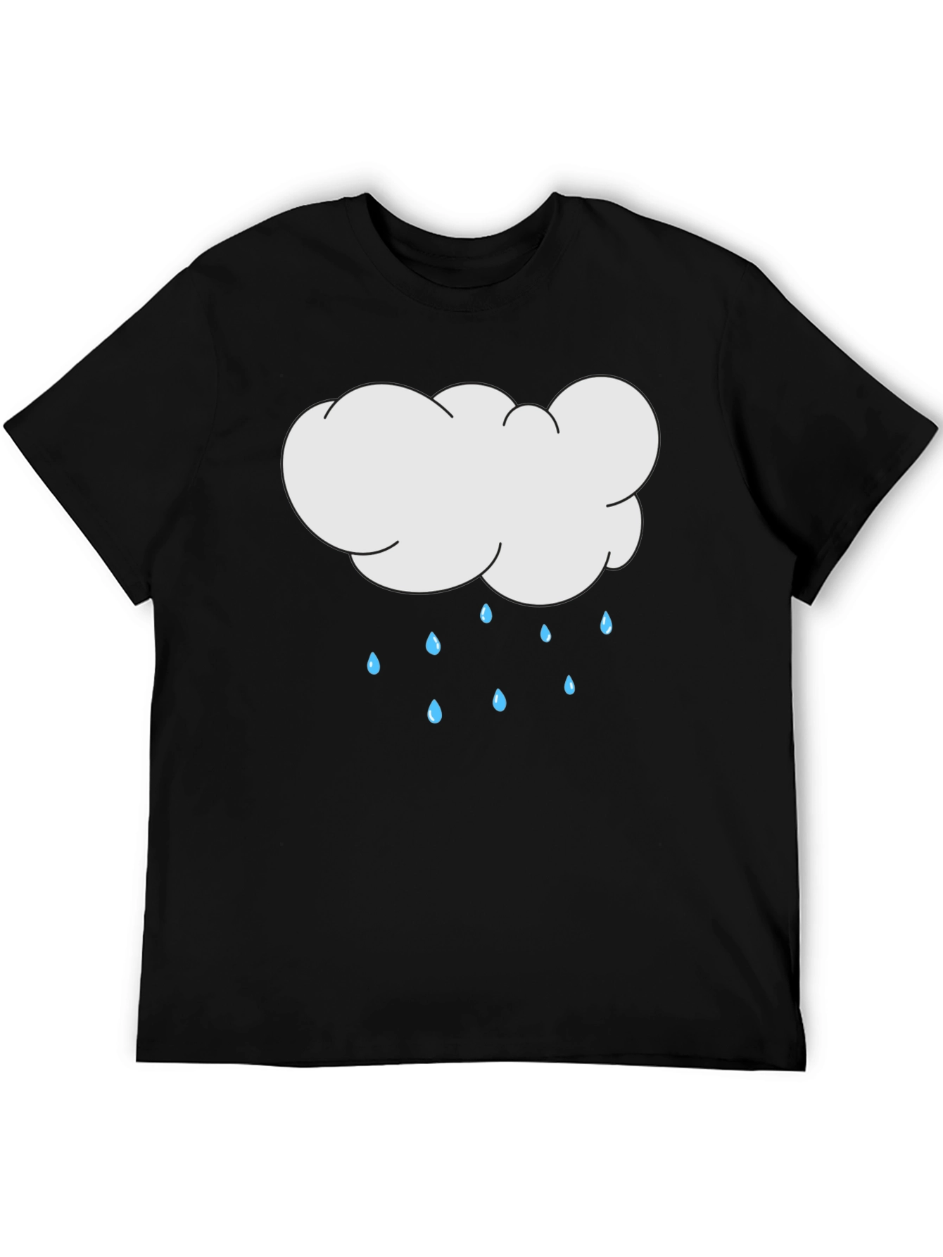 Cloud Rain Graphic Black T-Shirt