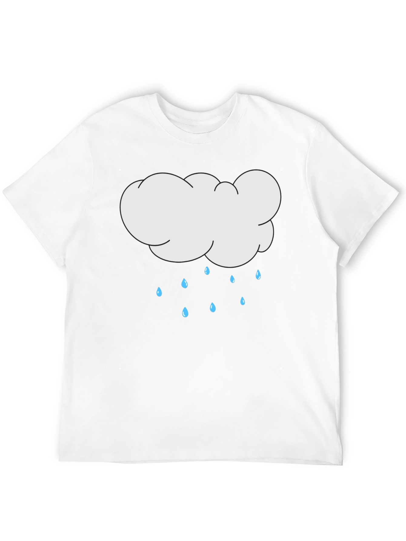Cloud Rain Graphic Black T-Shirt