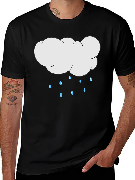 Cloud Rain Graphic Black T-Shirt