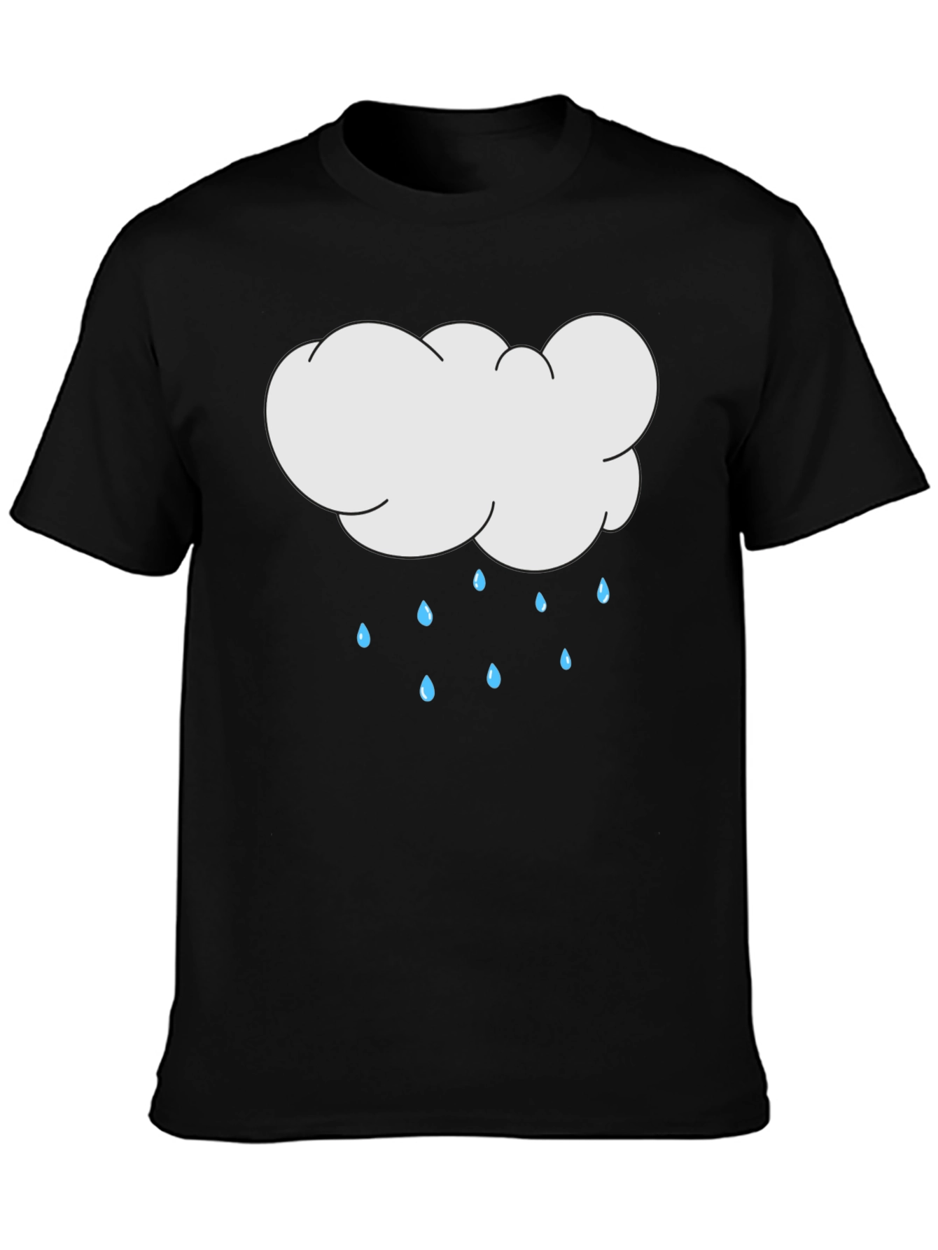 Cloud Rain Graphic Black T-Shirt