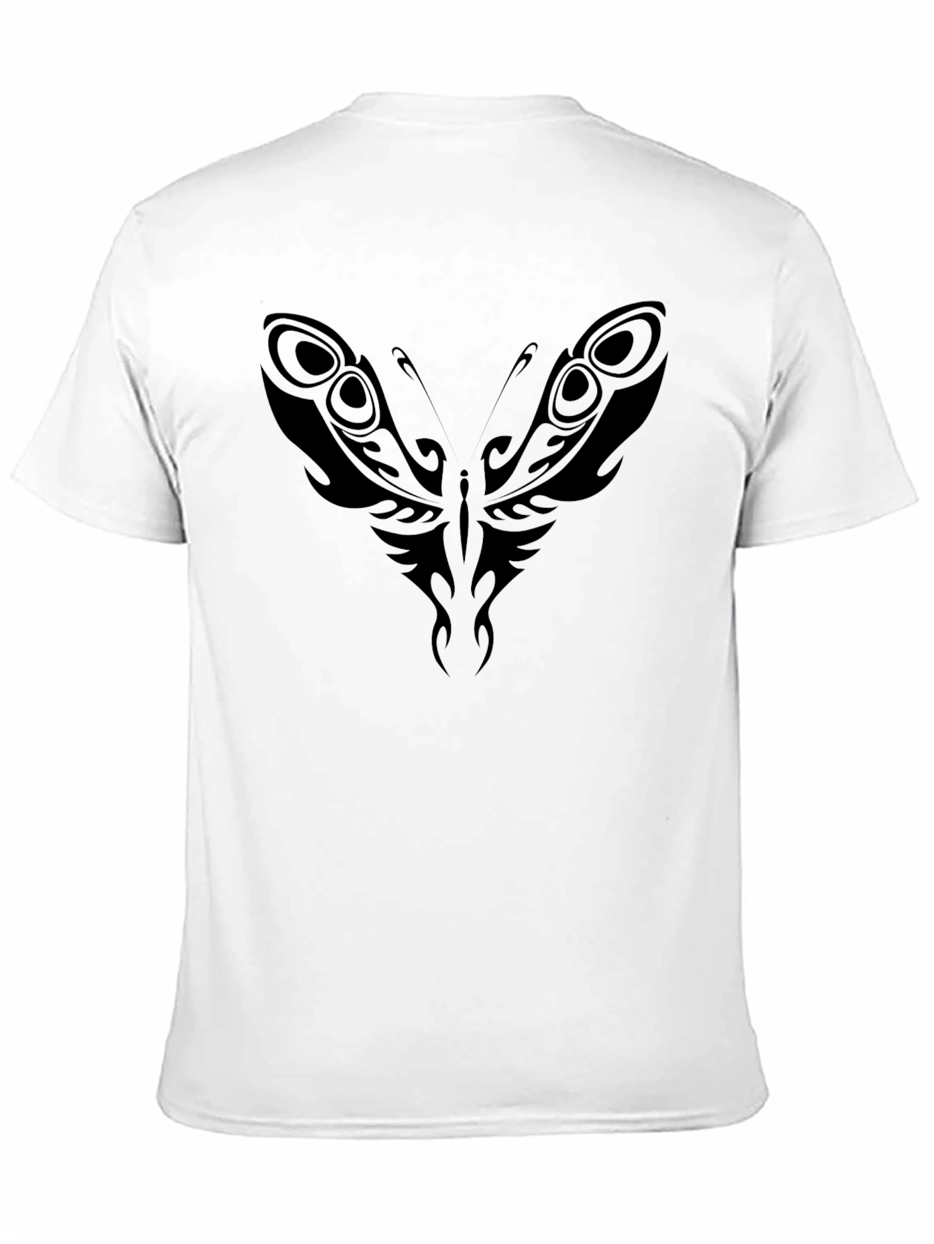 Tribal Butterfly Graphic Tee - Black Cotton Blend