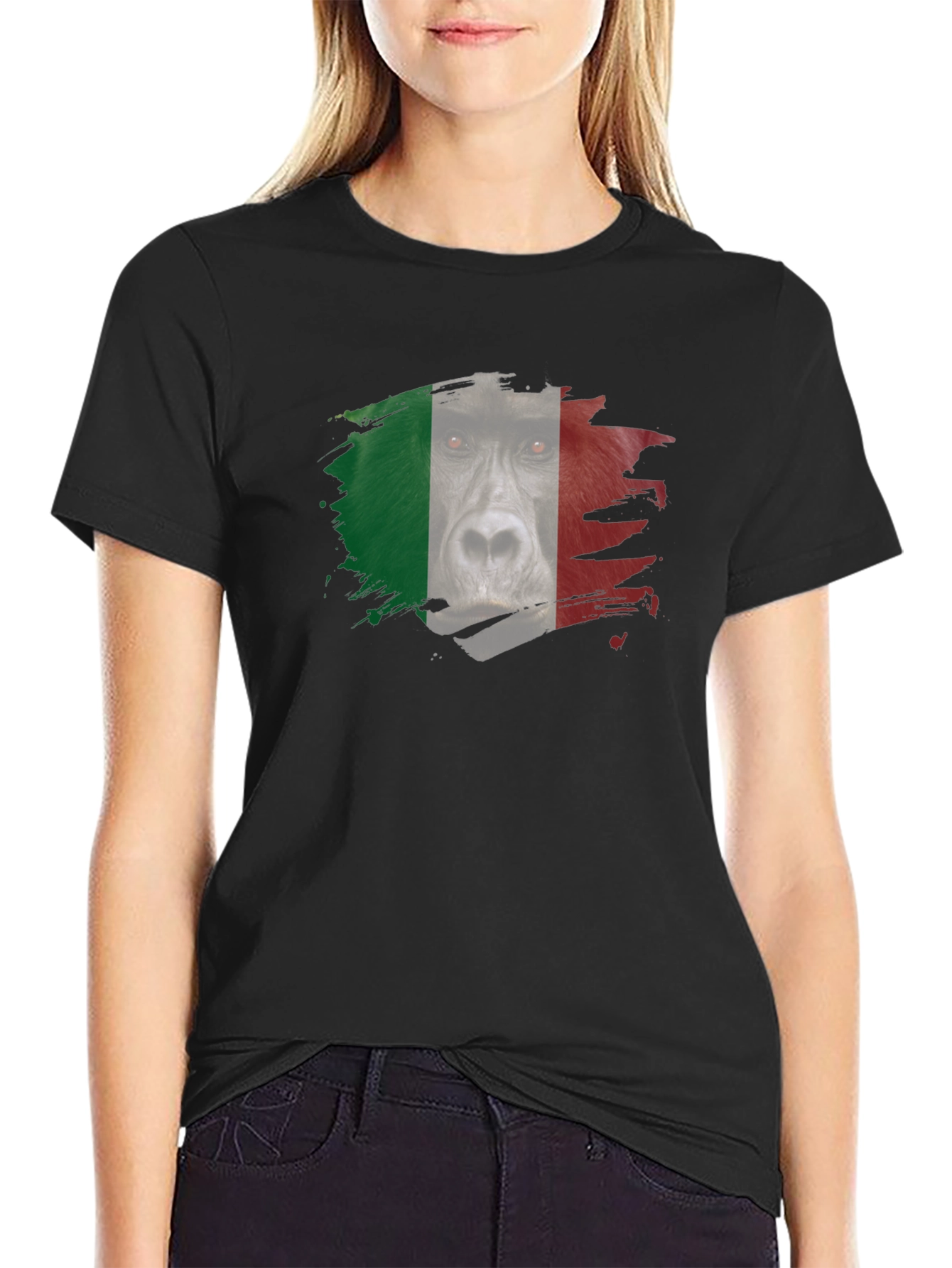 Italian Gorilla Flag Graphic T-Shirt