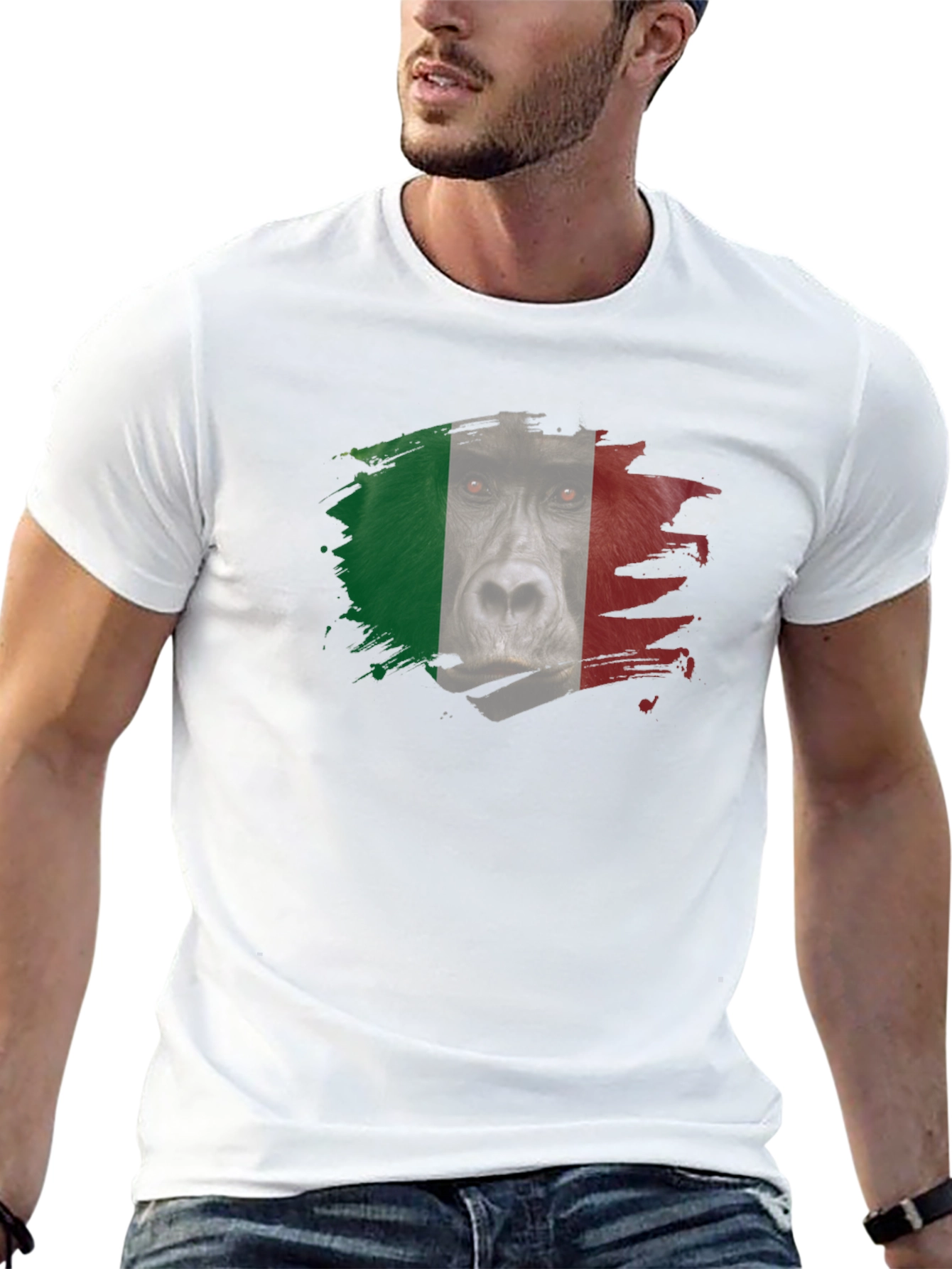 Italian Gorilla Flag Graphic T-Shirt