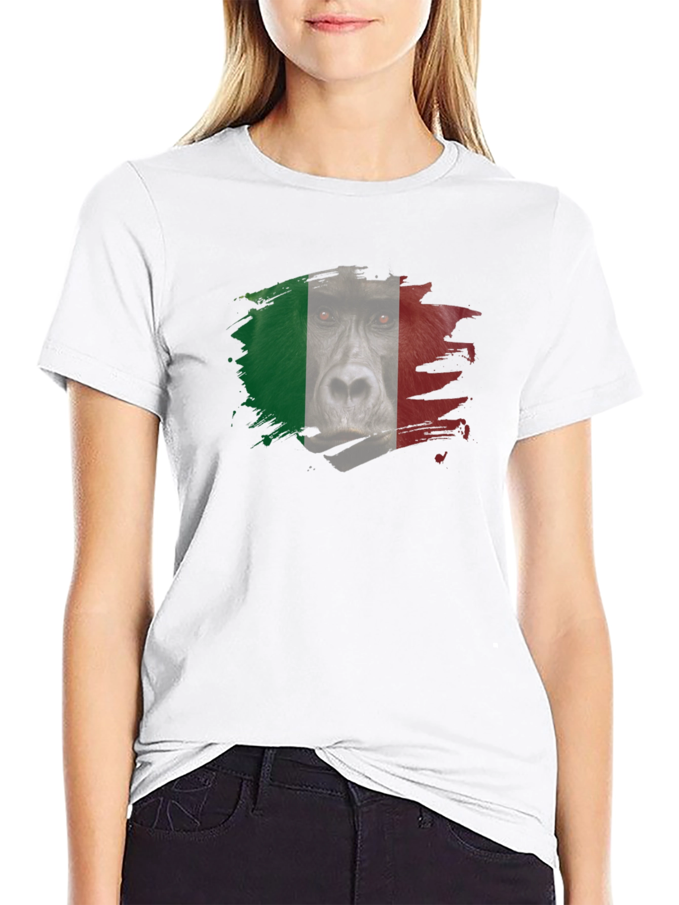 Italian Gorilla Flag Graphic T-Shirt