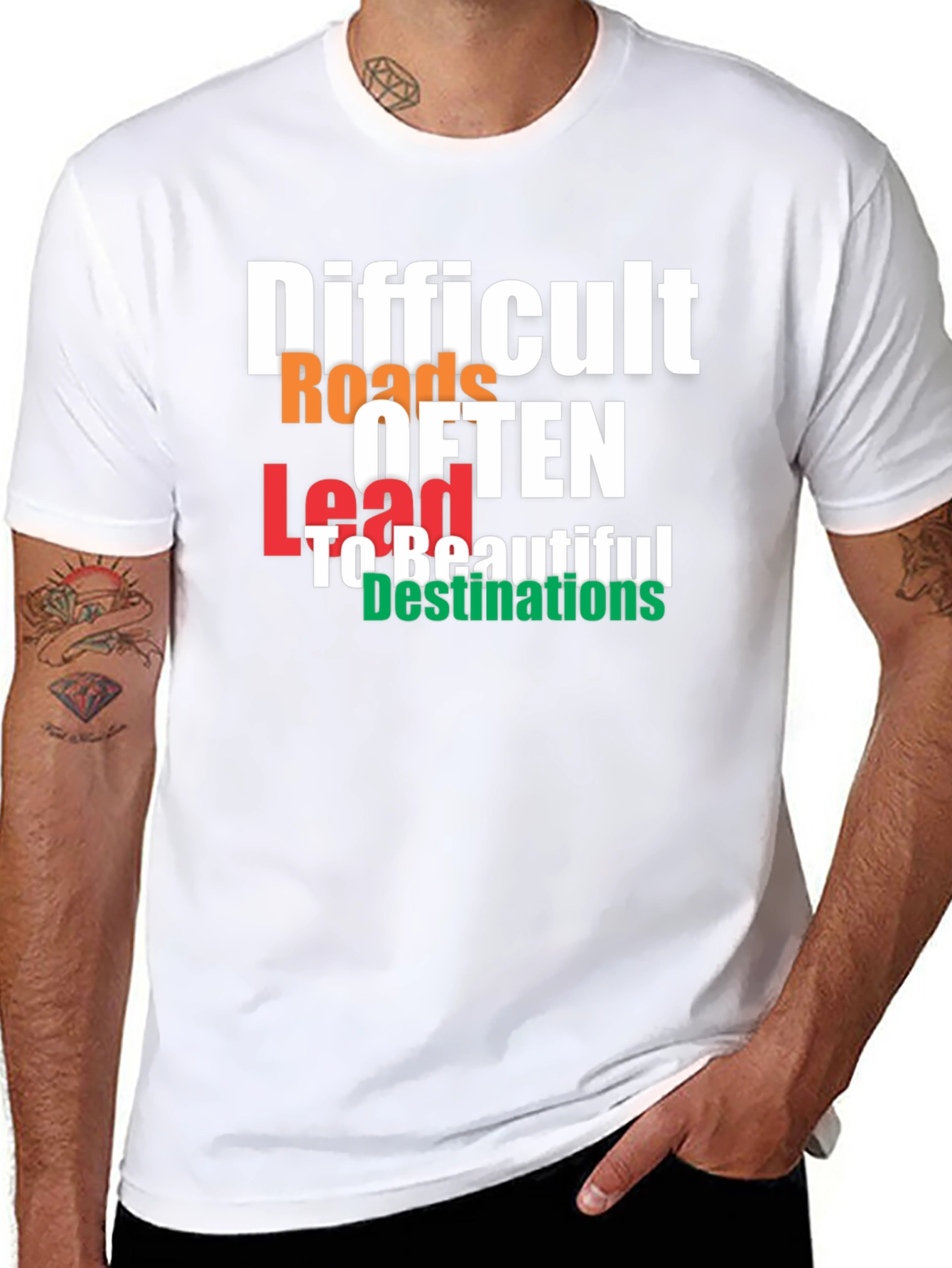 Difficult Roads T-Shirt - Motivational Graphic Tee