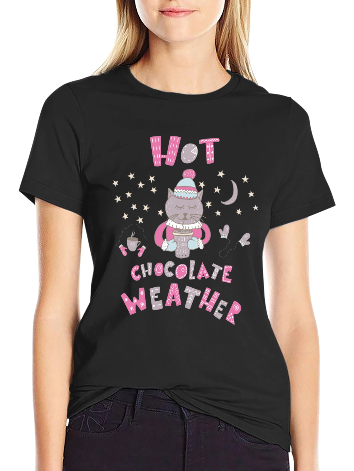 Hot Chocolate Weather Cat T-Shirt