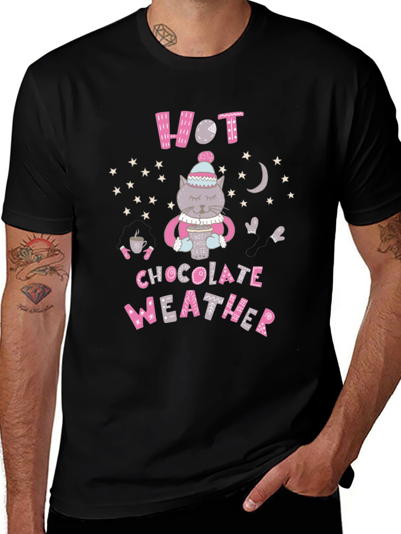 Hot Chocolate Weather Cat T-Shirt