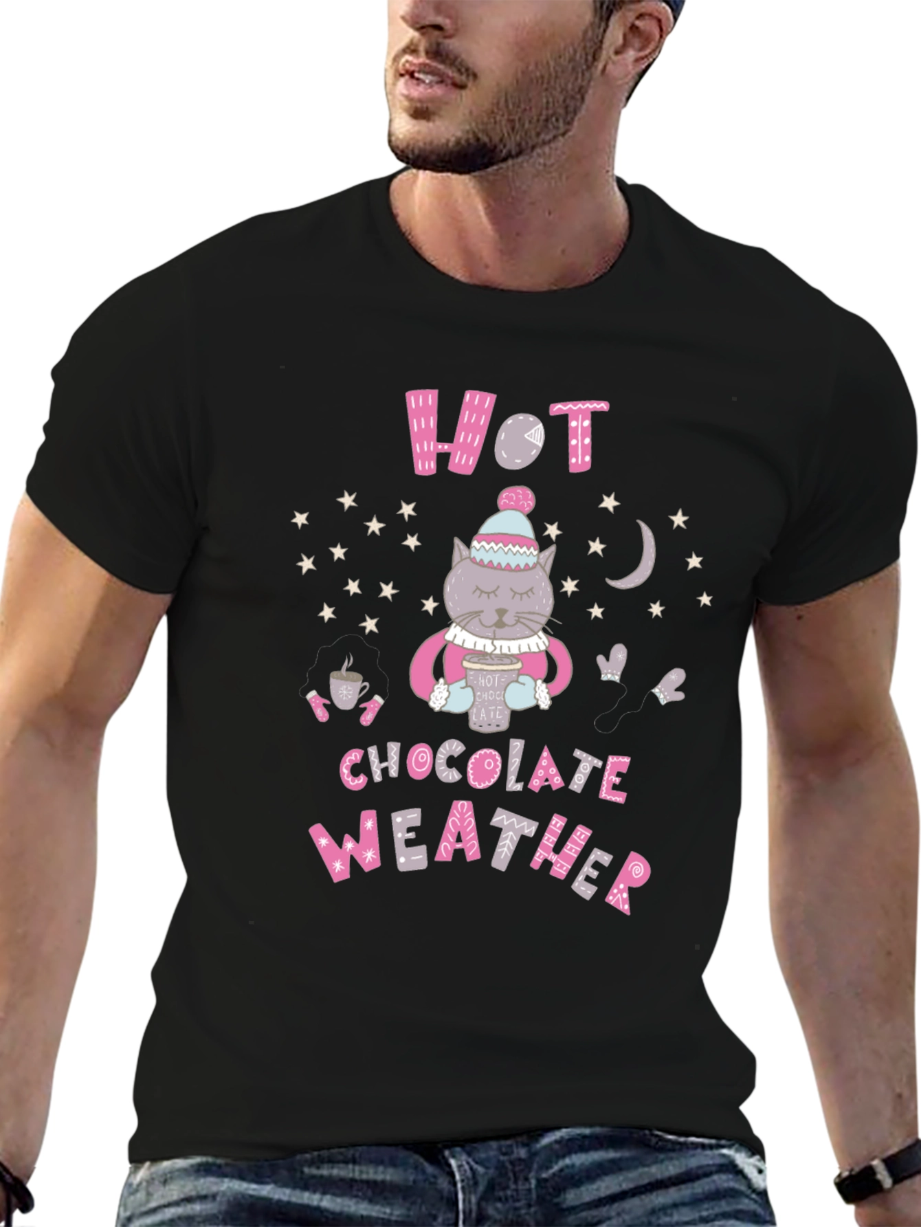 Hot Chocolate Weather Cat T-Shirt