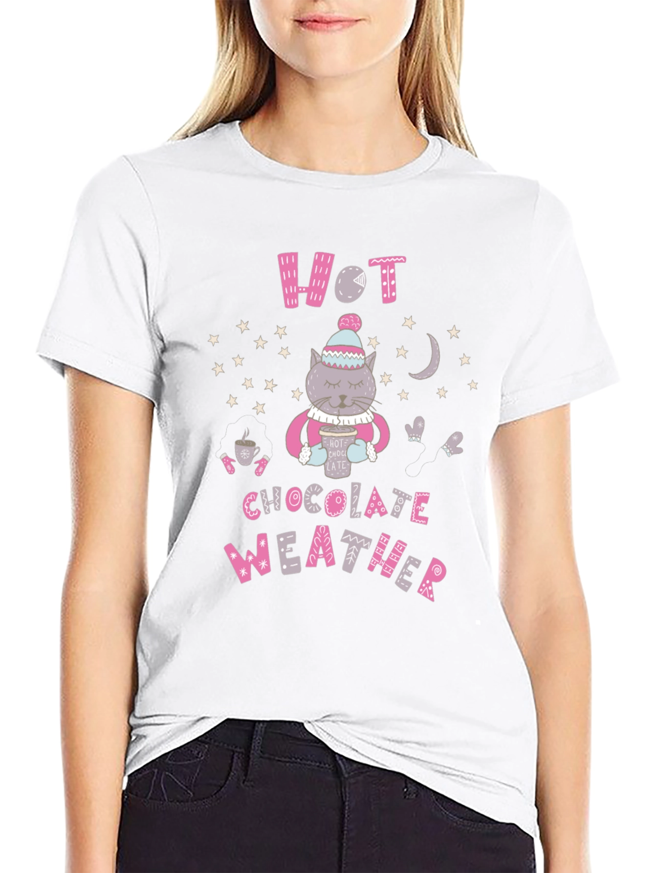 Hot Chocolate Weather Cat T-Shirt