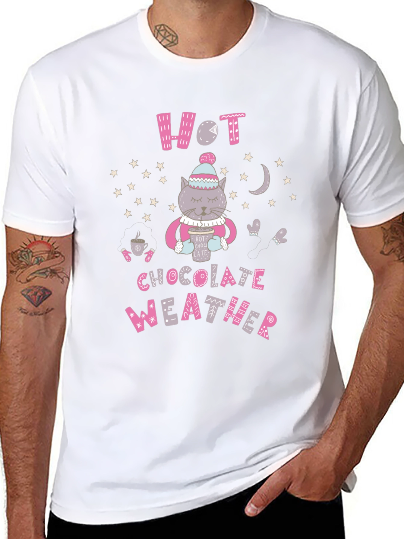 Hot Chocolate Weather Cat T-Shirt