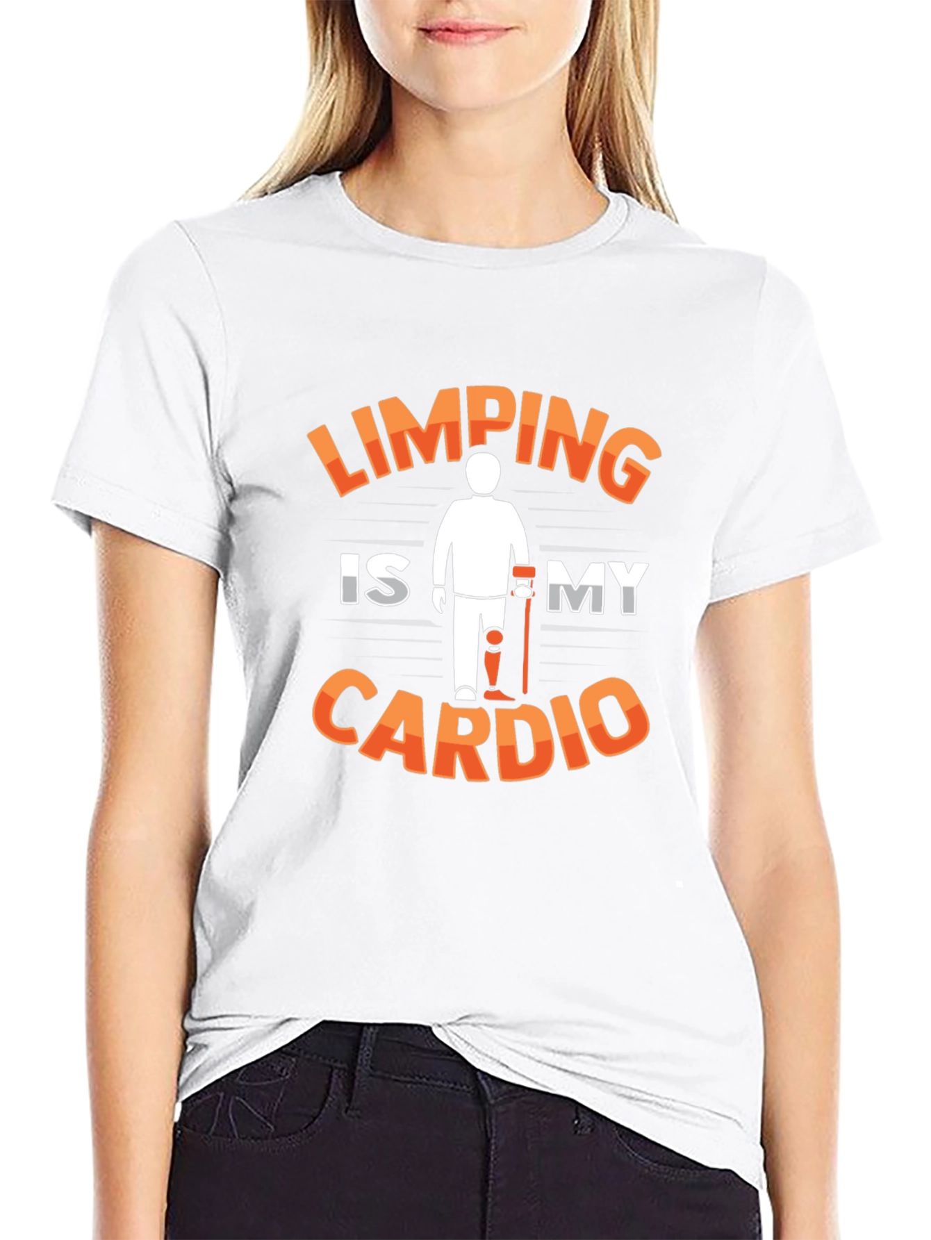 Limping Is My Cardio Graphic Tee - Black