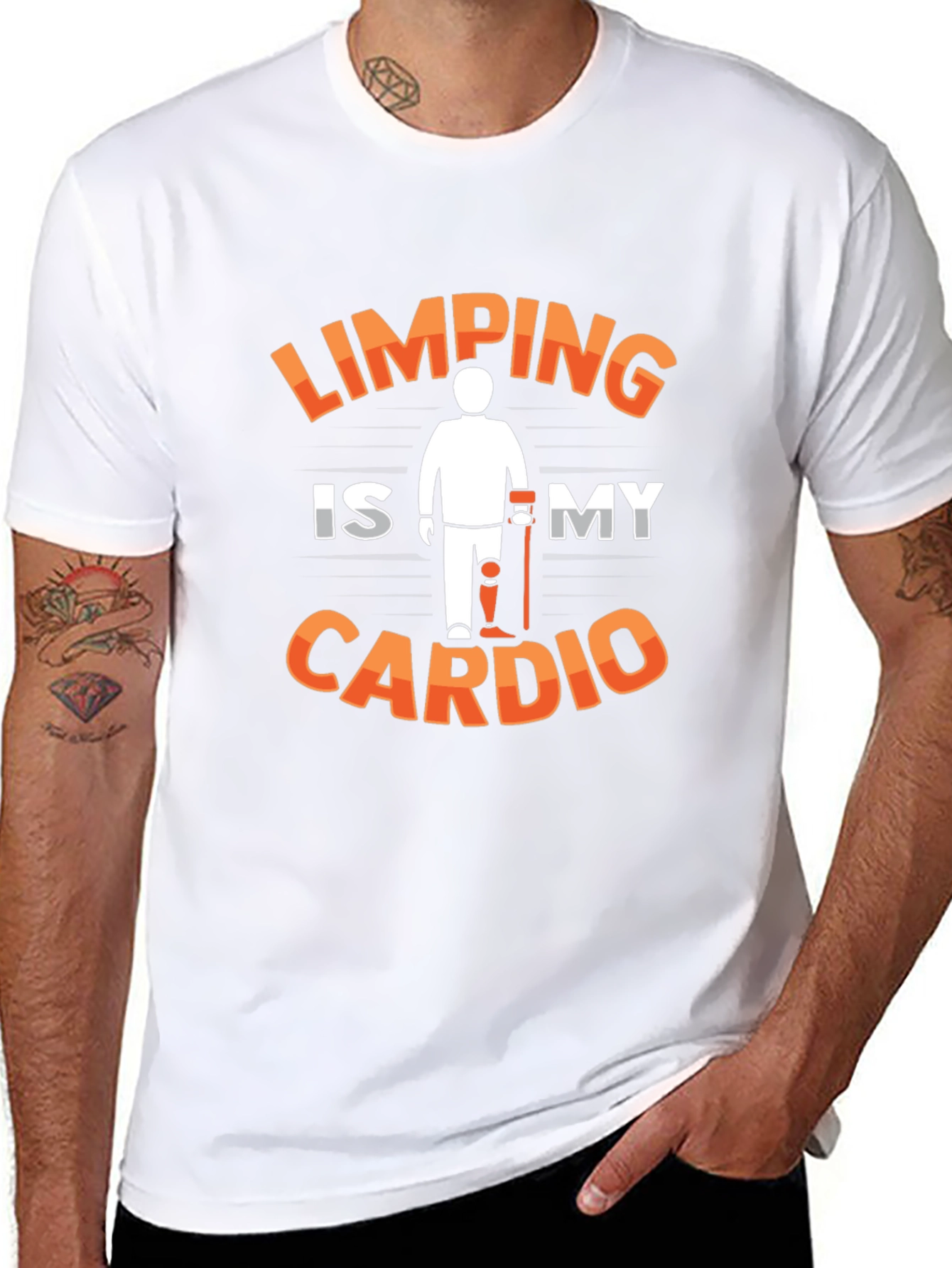 Limping Is My Cardio Graphic Tee - Black