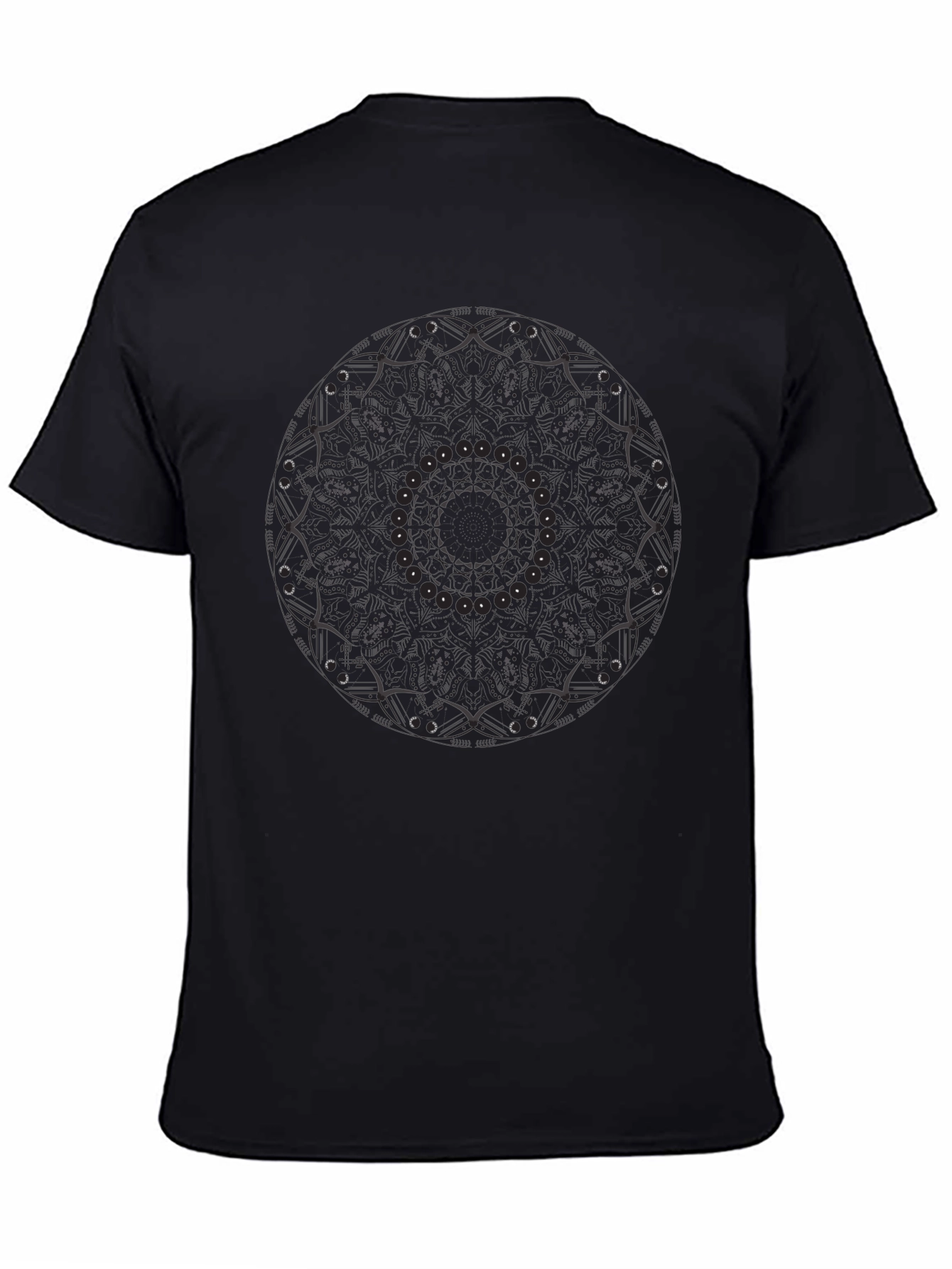 Mens Black Mandala Graphic Tee