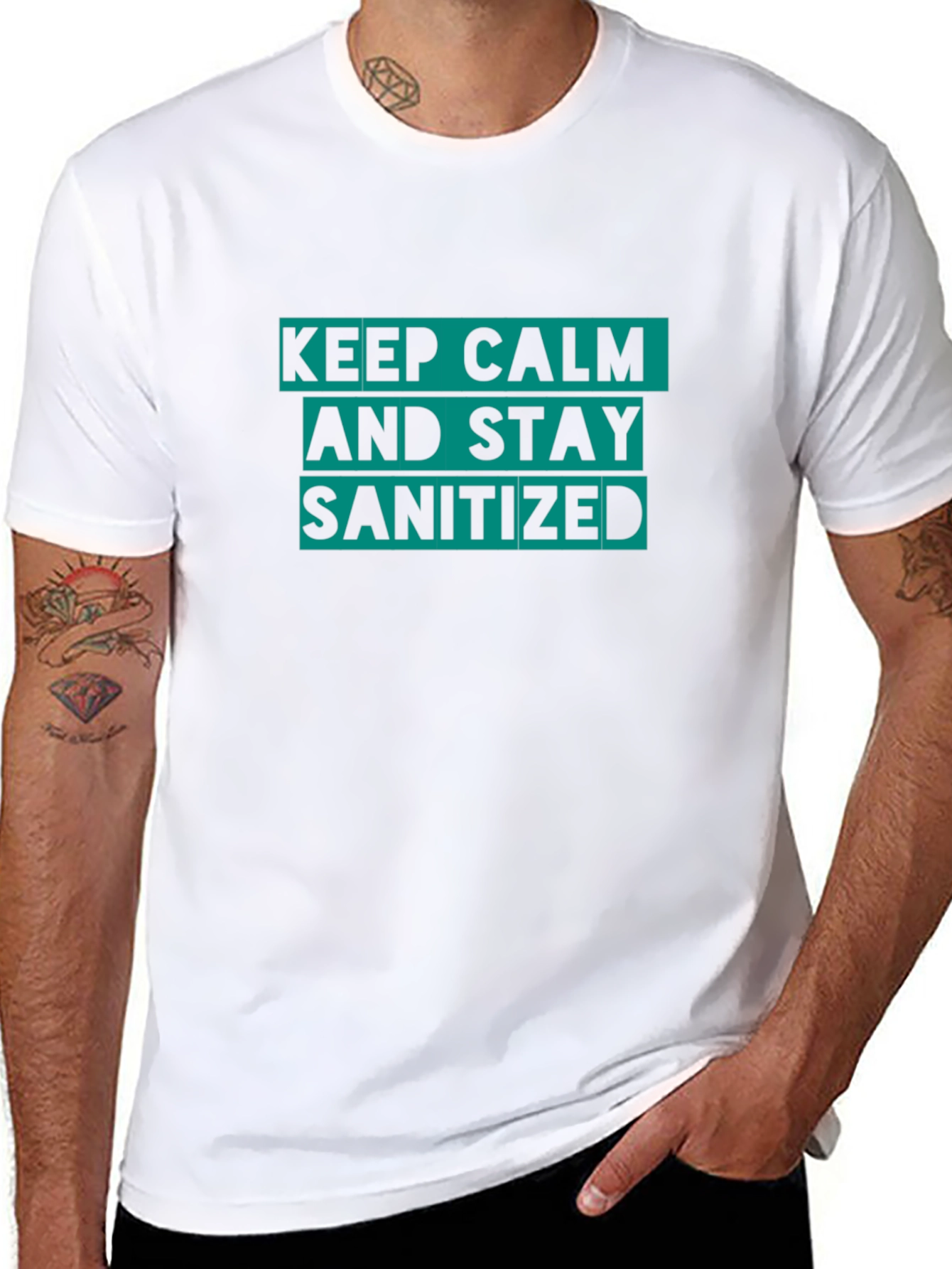 Keep Calm and Stay Sanitized Black T-Shirt