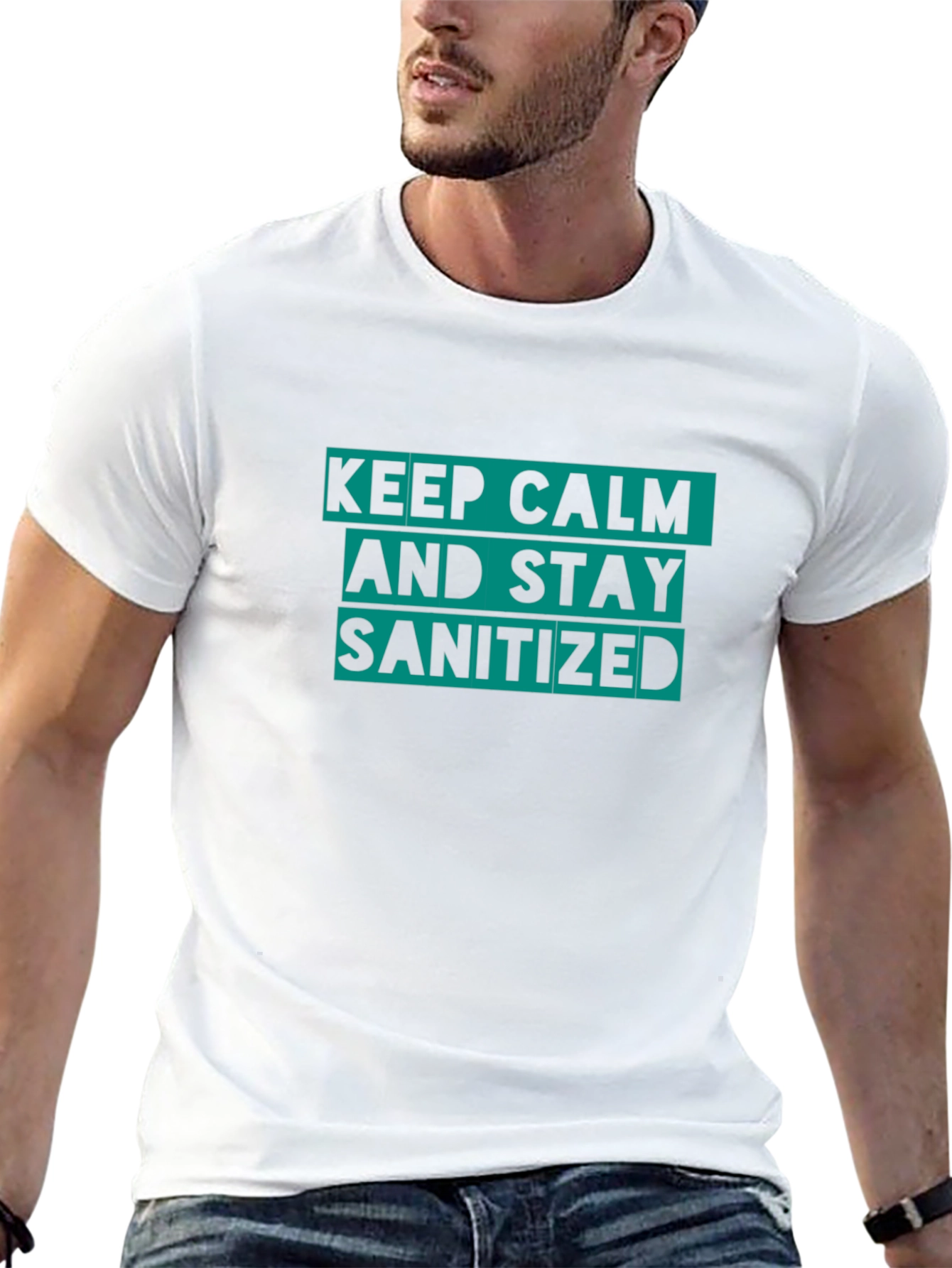 Keep Calm and Stay Sanitized Black T-Shirt