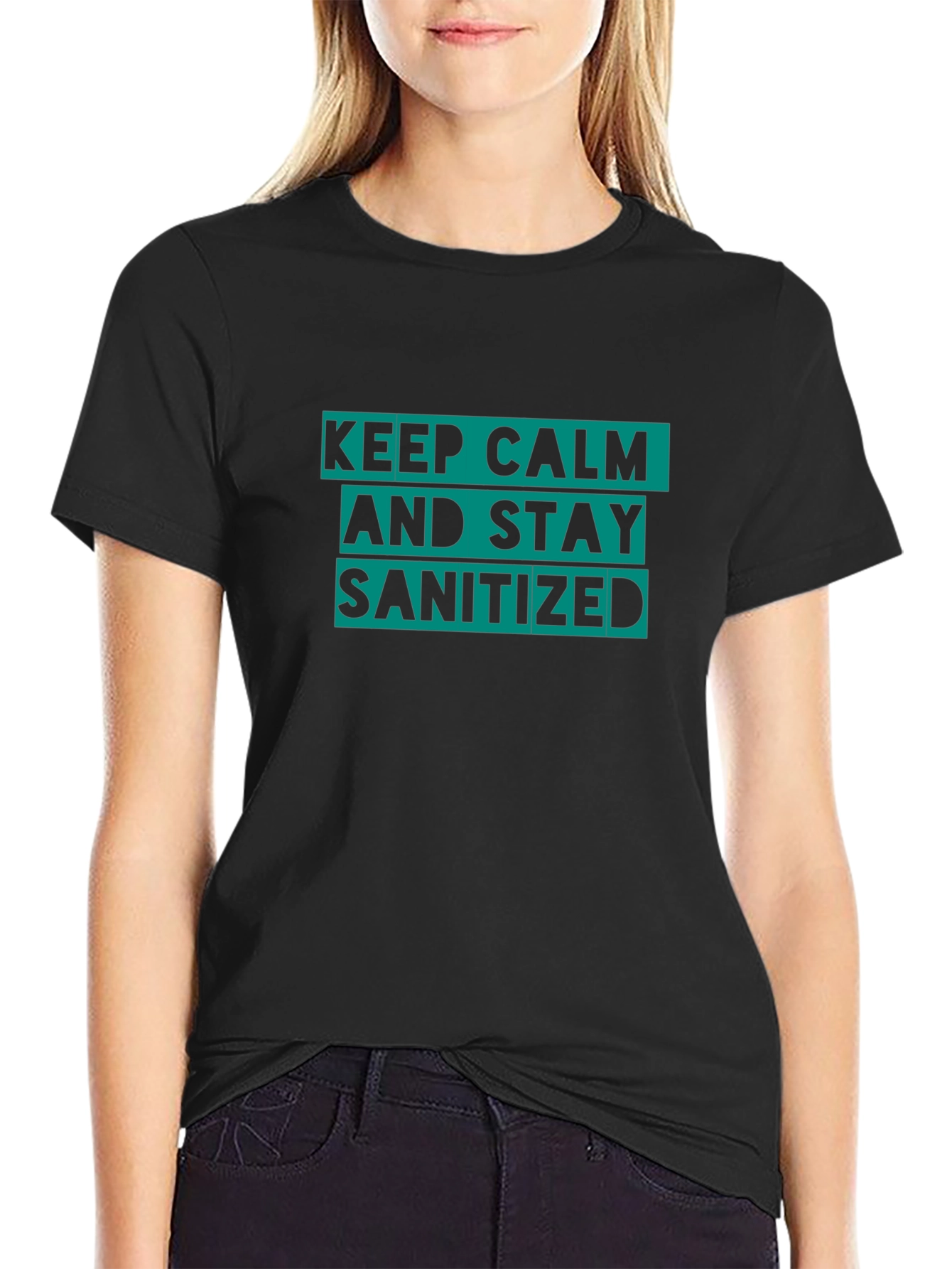 Keep Calm and Stay Sanitized Black T-Shirt