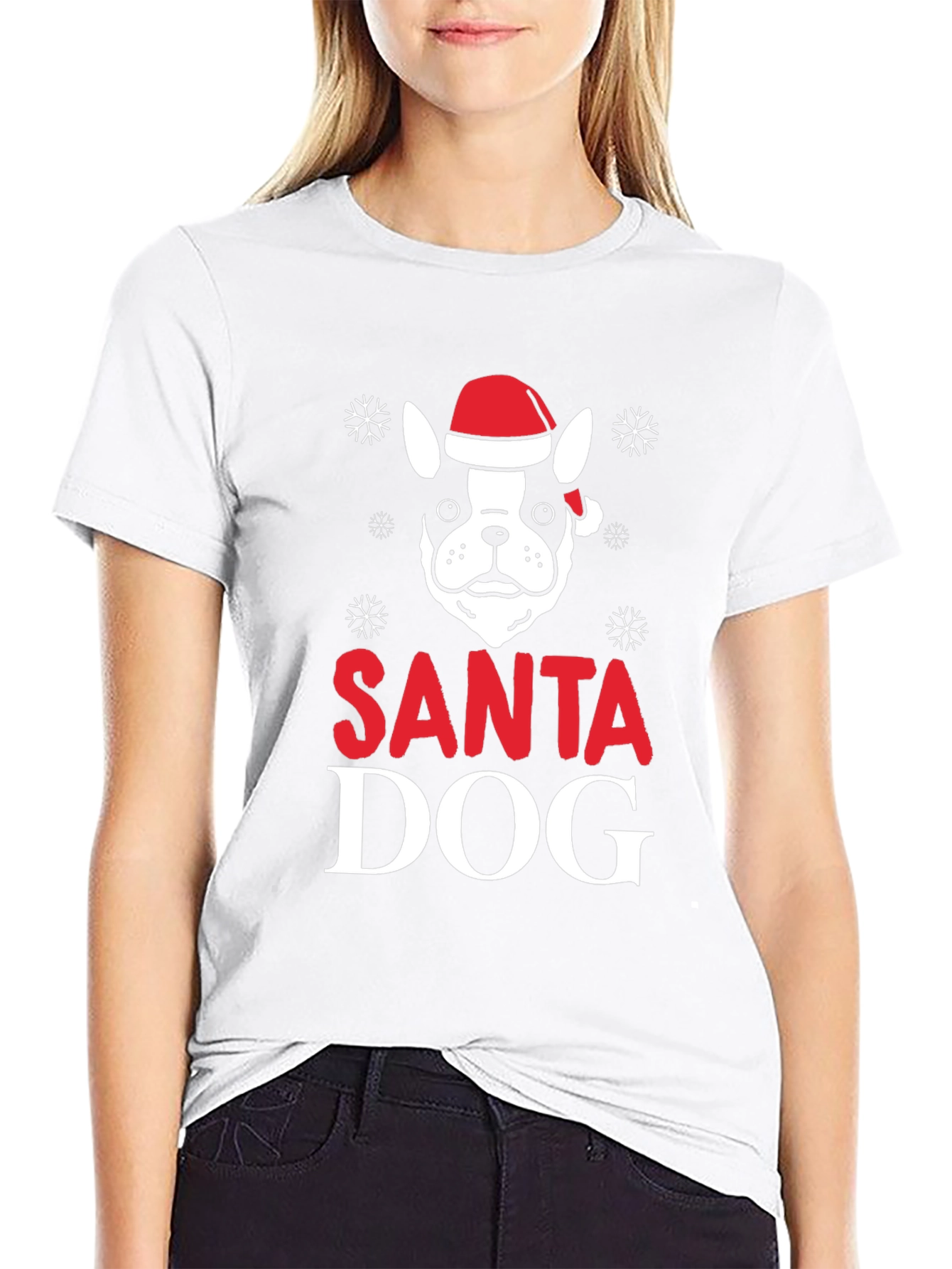 Santa Dog Graphic T-Shirt