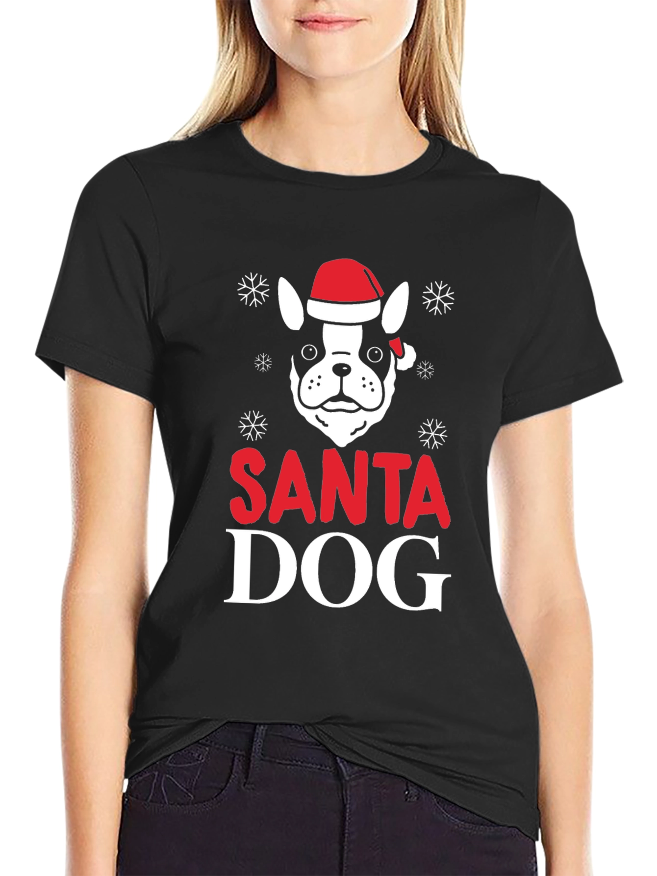 Santa Dog Graphic T-Shirt