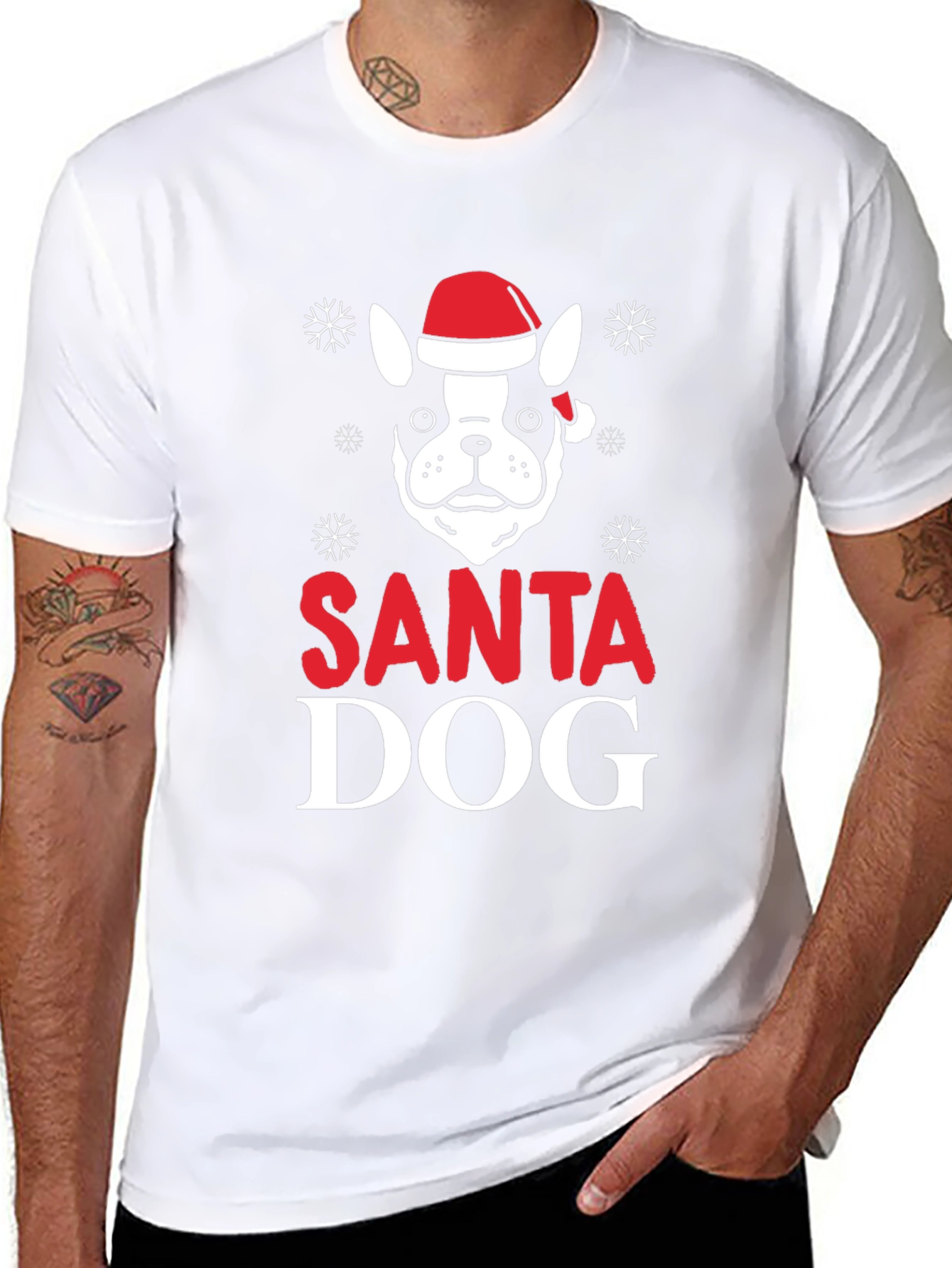 Santa Dog Graphic T-Shirt