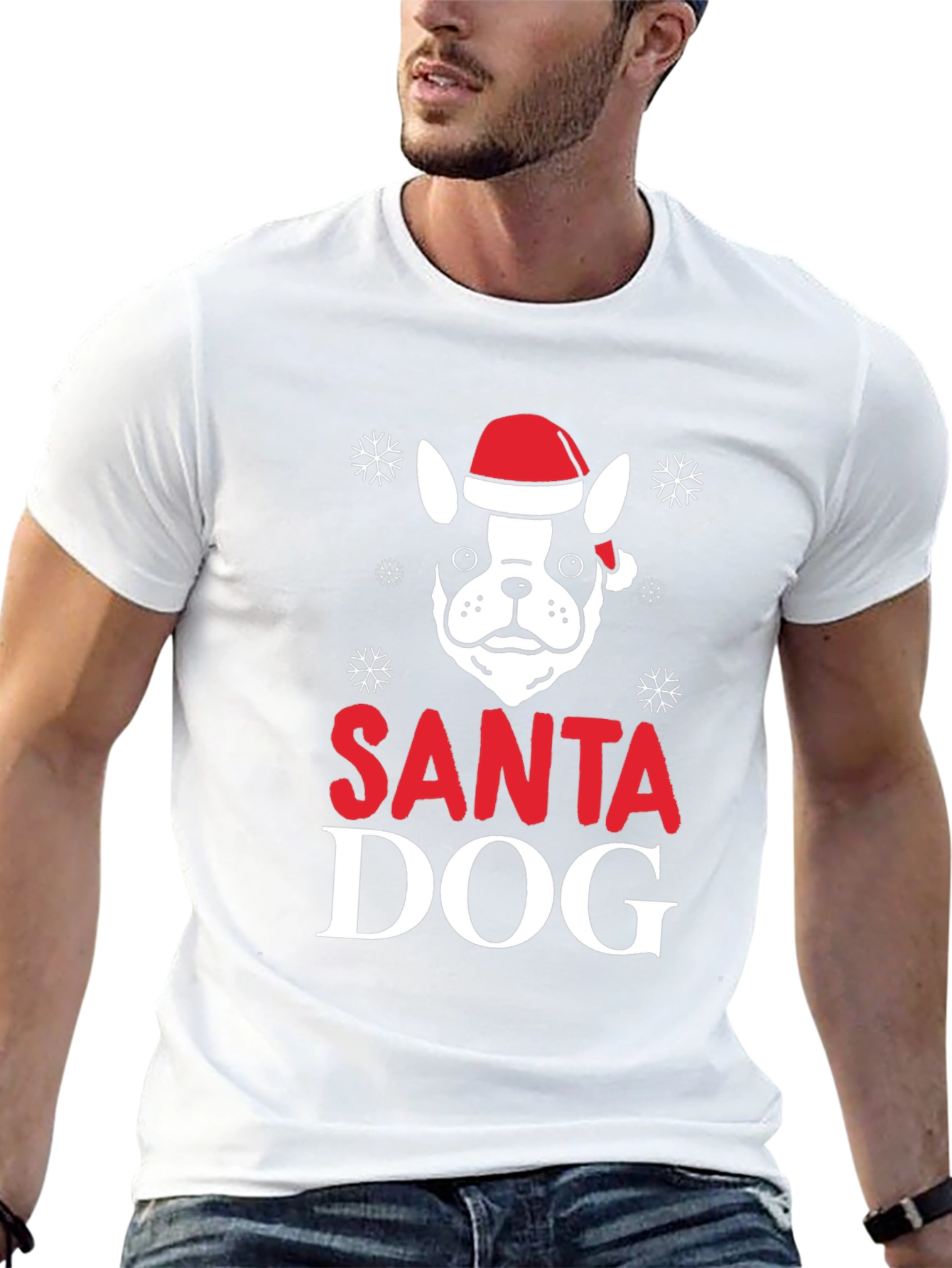 Santa Dog Graphic T-Shirt