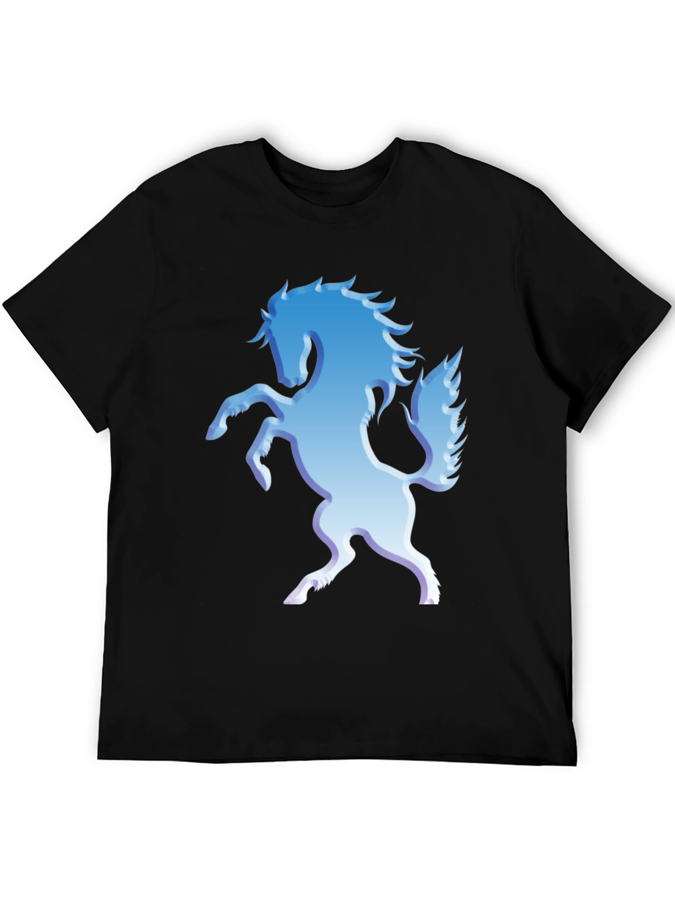 Blue Horse Graphic Tee - Stylish Mens T-Shirt