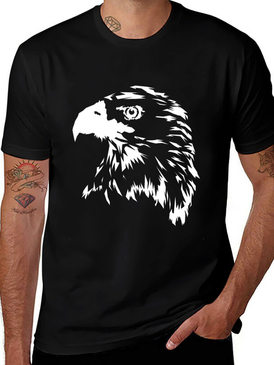 Bold Eagle Graphic Tee - Black Cotton Blend