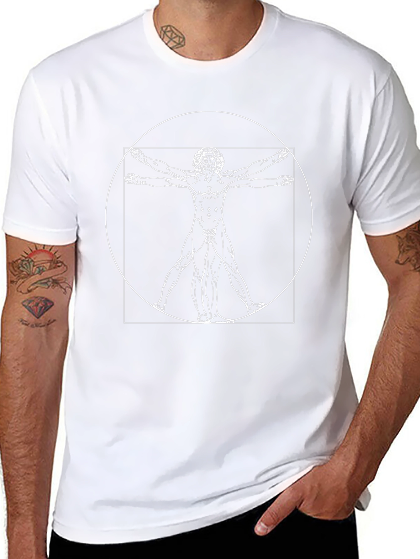 Vitruvian Man Black T-Shirt