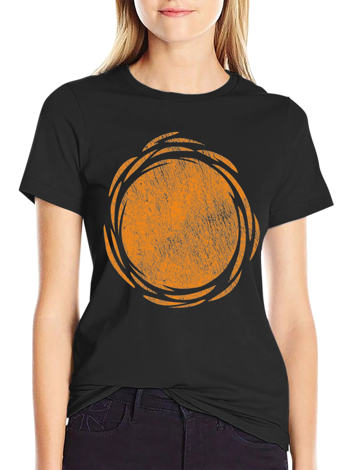 Retro Sun Graphic Black T-Shirt