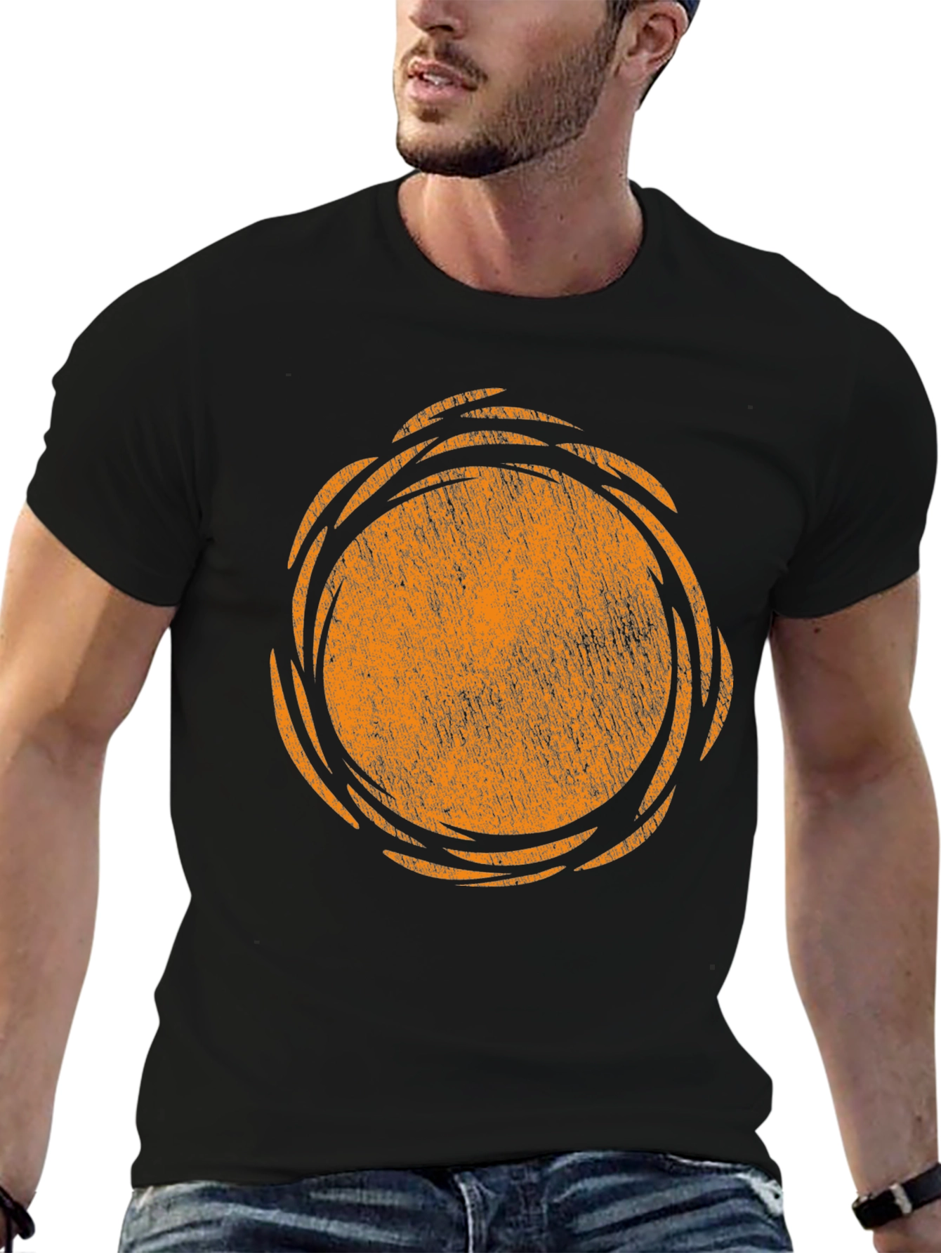 Retro Sun Graphic Black T-Shirt