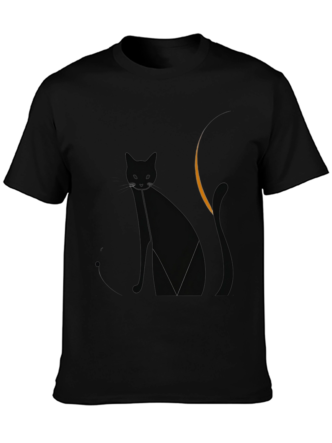 Black Cat Graphic Tee - Moonlit Style