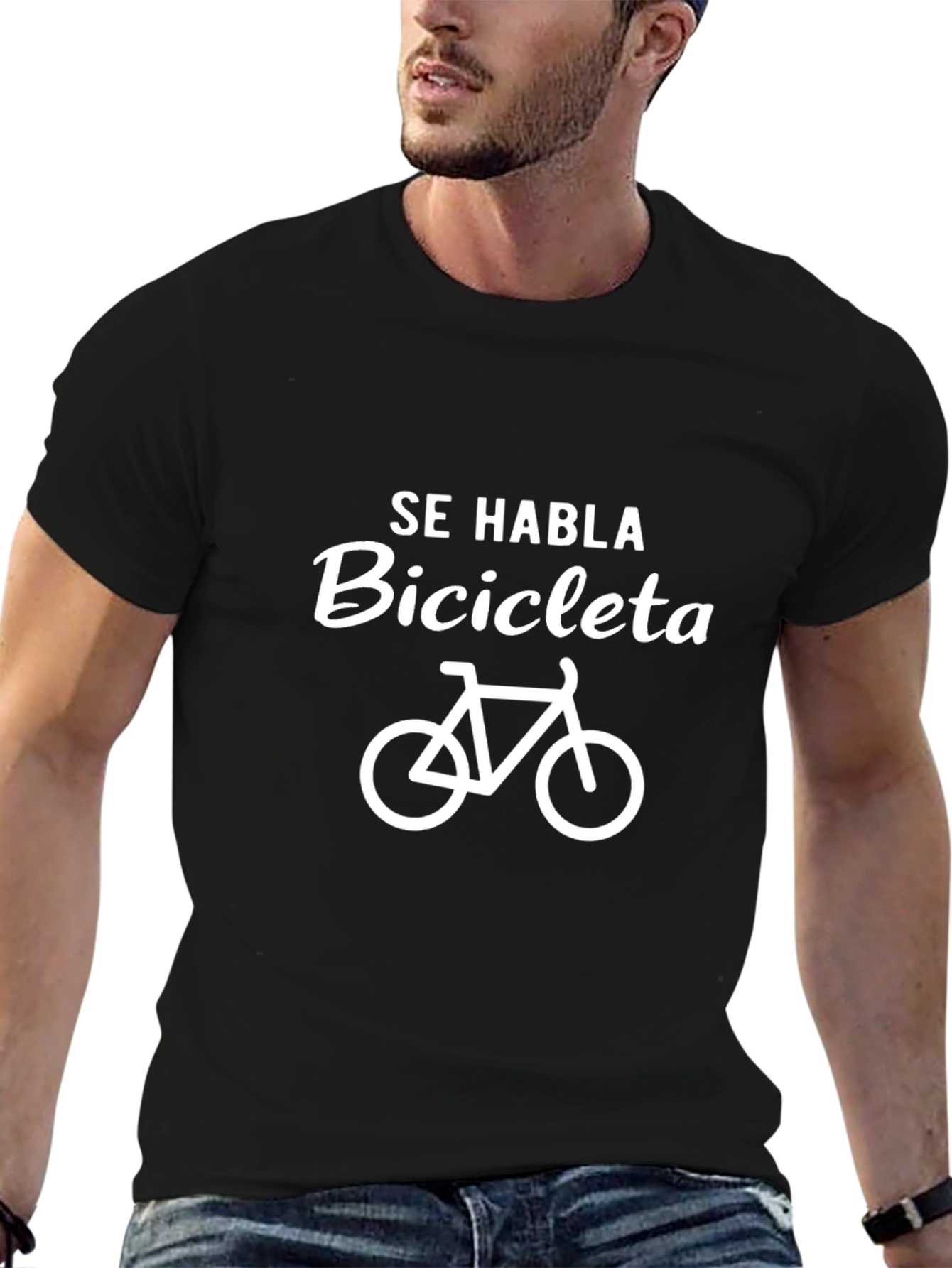 Se Habla Bicicleta Black Graphic T-Shirt