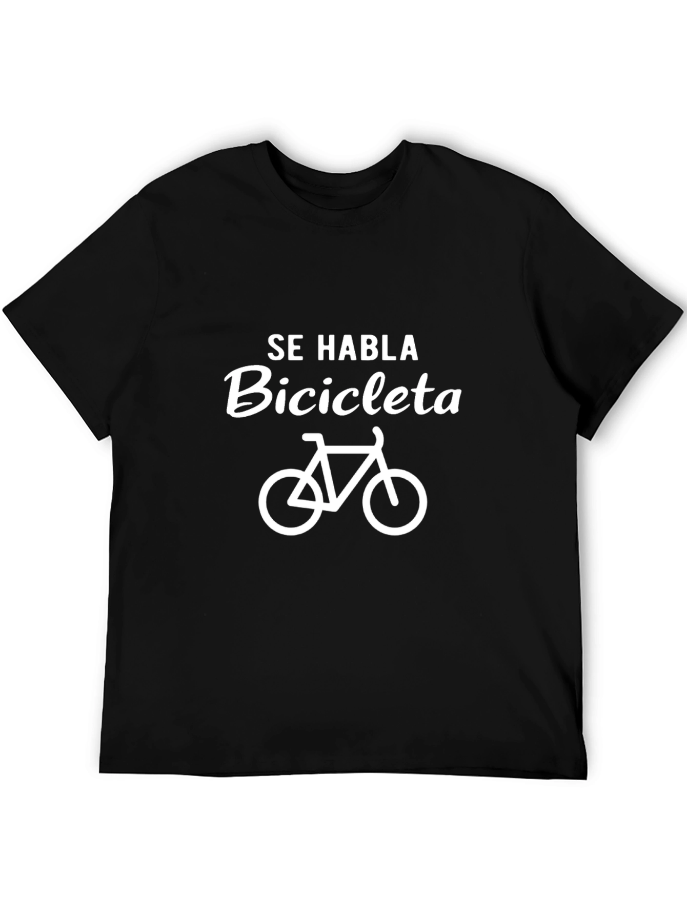 Se Habla Bicicleta Black Graphic T-Shirt